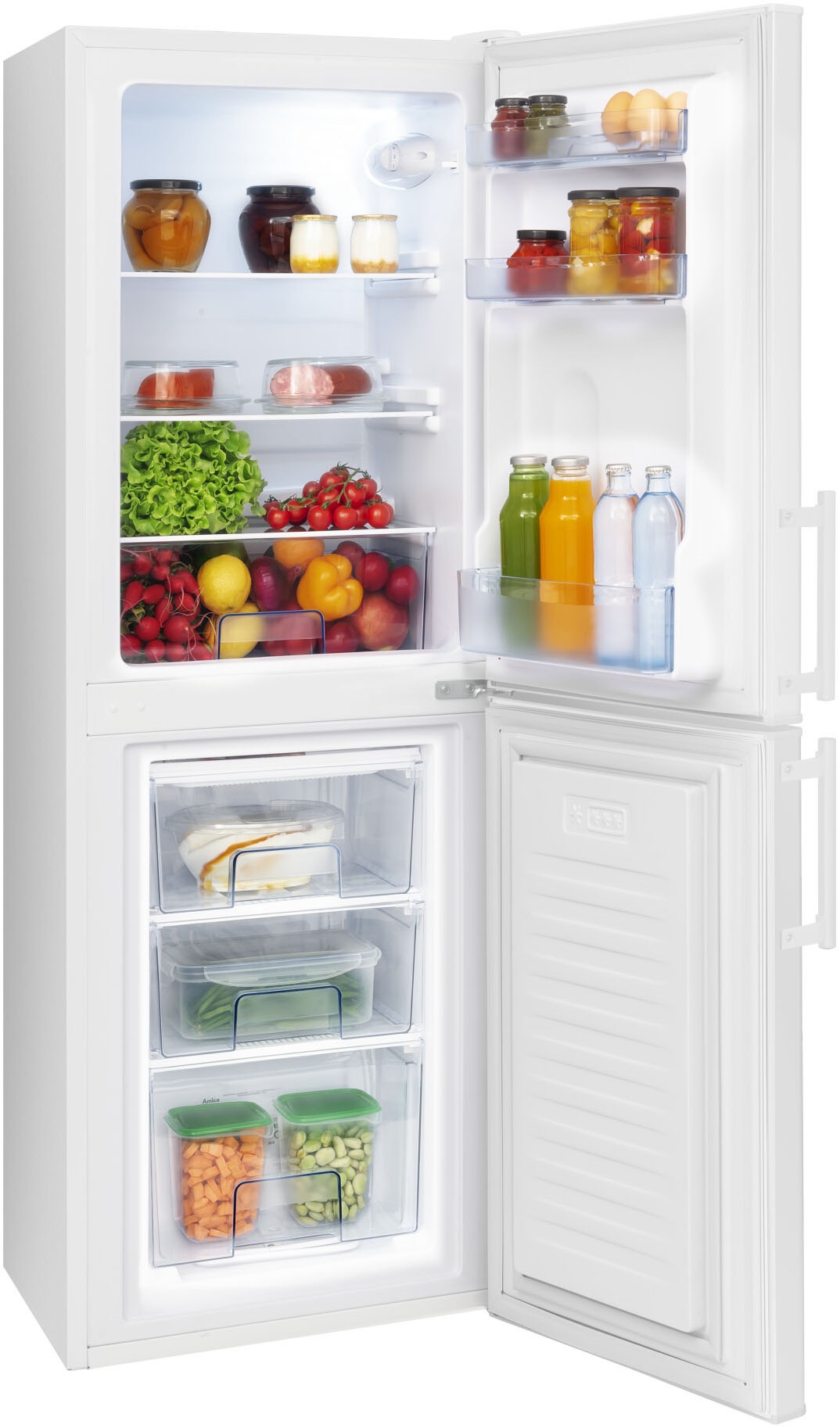 Amica Kühl-/Gefrierkombination "KGC 384 111 W" 148 cm hoch 52 cm breit günstig online kaufen