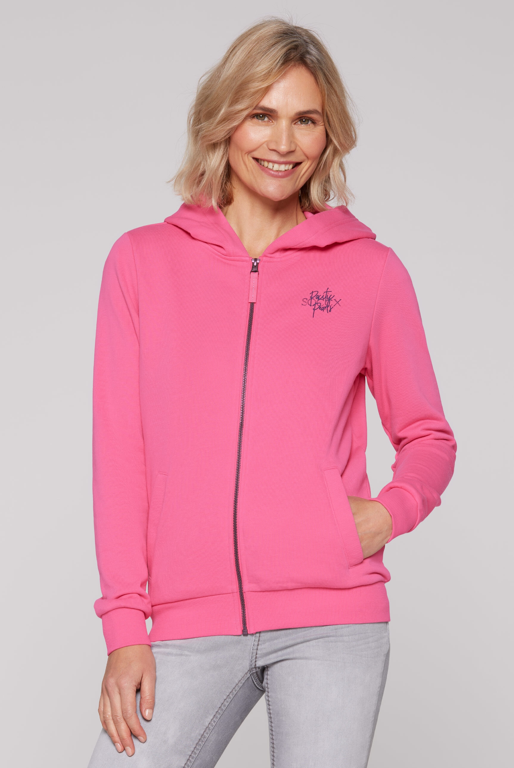 SOCCX Kapuzensweatjacke, mit Rücken-Print günstig online kaufen