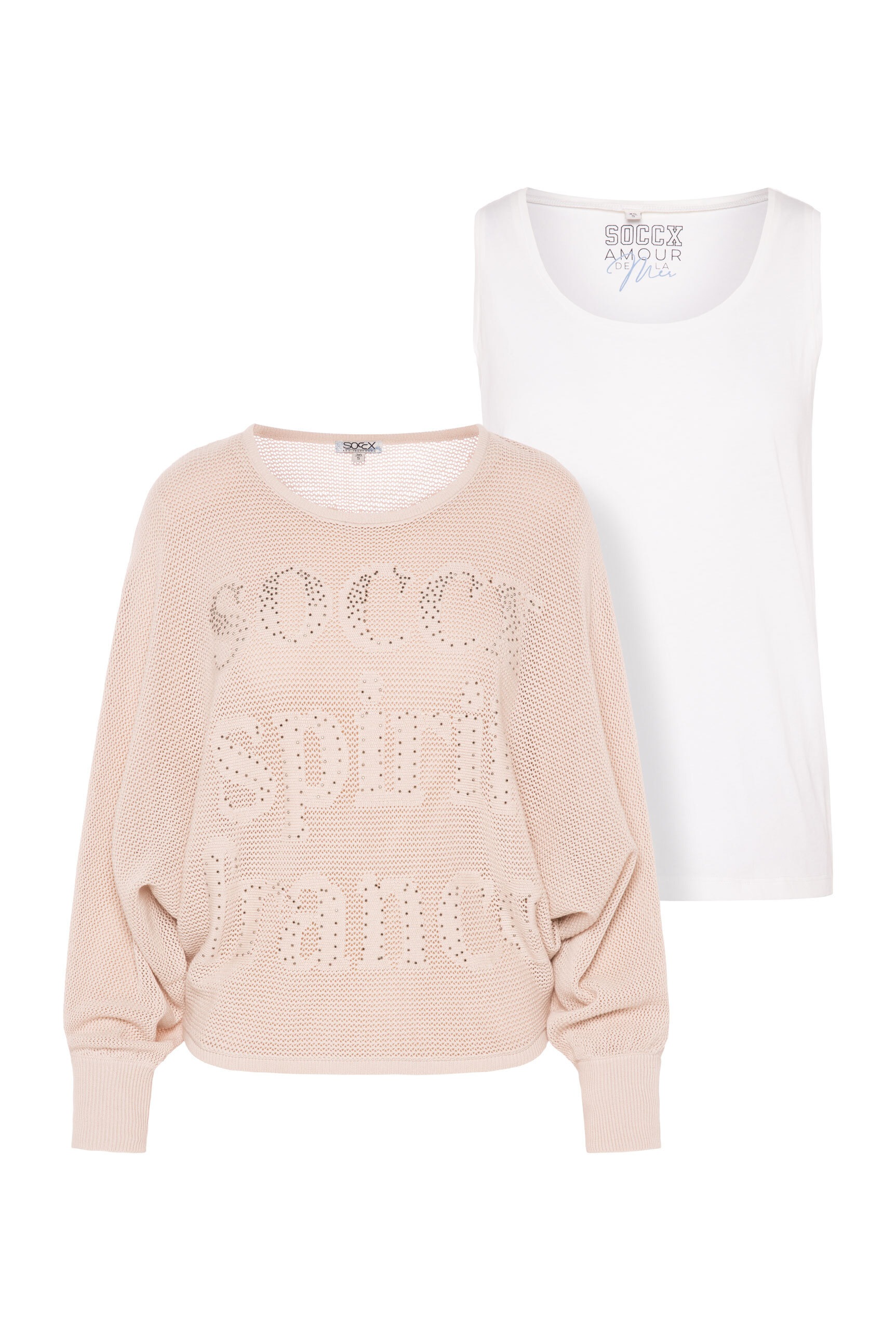 SOCCX 2-in-1-Pullover, mit Fledermaus-Ärmeln