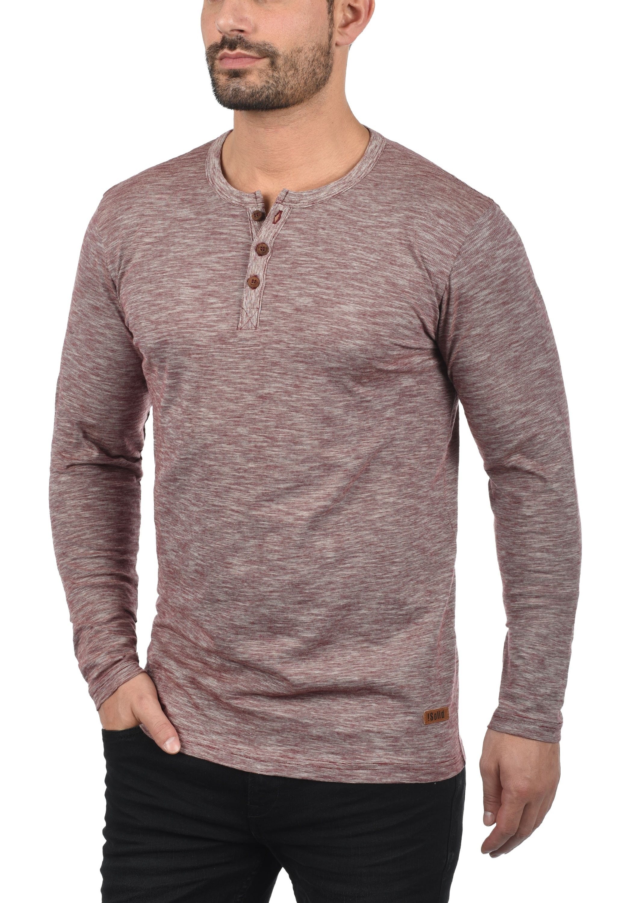 !solid Rundhalsshirt SOLID "Rundhalsshirt SDMigos", Herren, Gr. S, rot (wine rot), Obermaterial: 100% Baumwolle CO., Shirts Rundhalsshirt 2