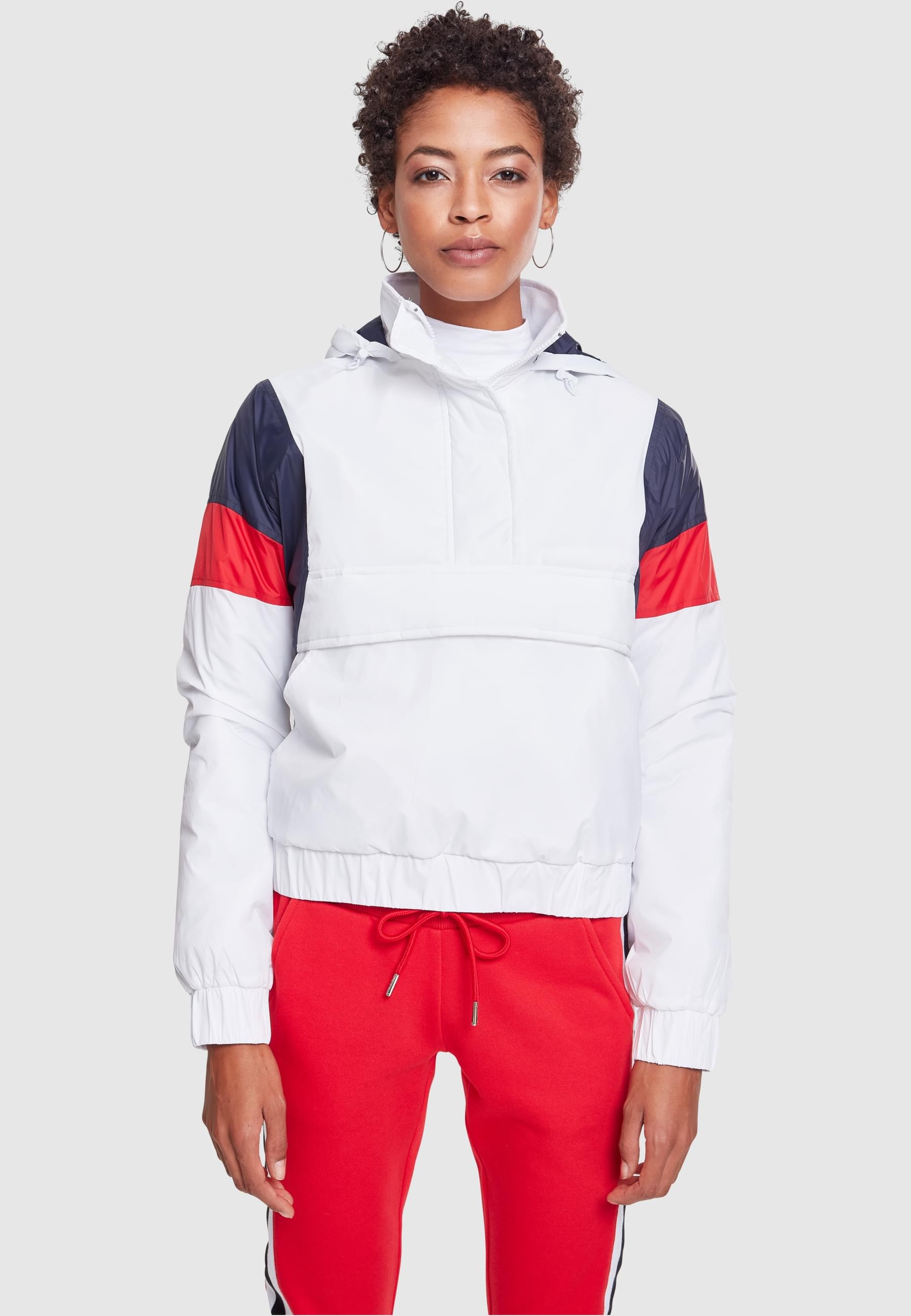 URBAN CLASSICS Allwetterjacke »Urban Classics Damen Ladies 3-Tone Padded Pull Over Jacket«, (1 St.), mit Kapuze