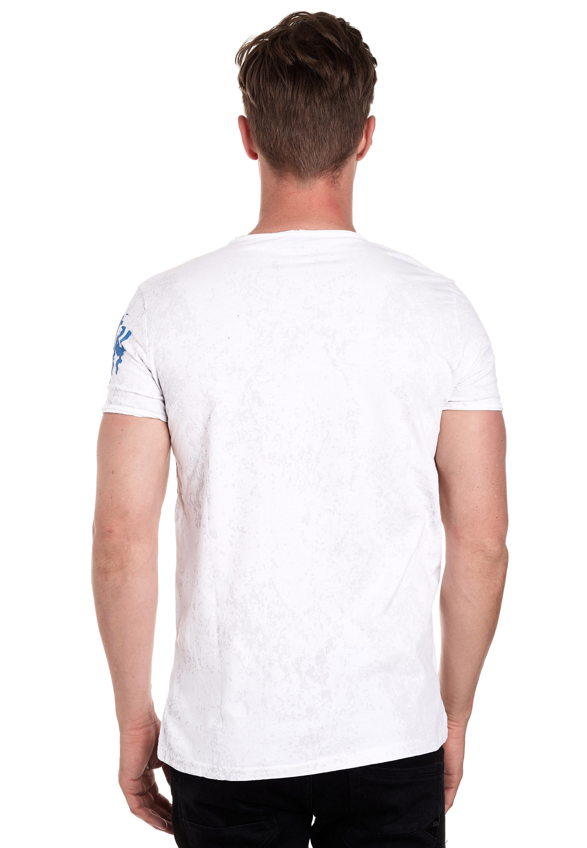 Rusty Neal T-Shirt, mit seitlicher Knopfleiste