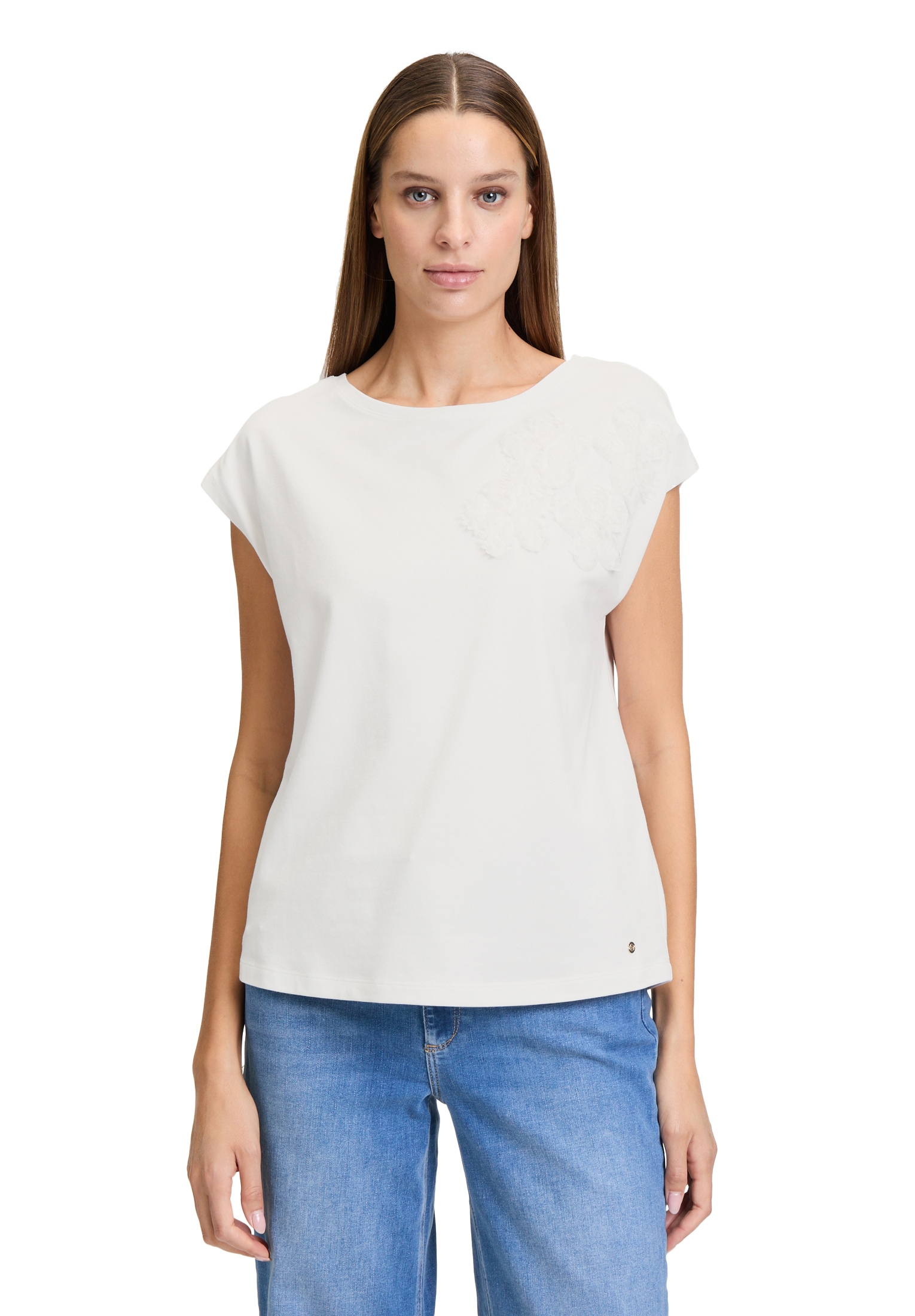 Betty&Co Kurzarmshirt "Betty & Co Damen Casual-Shirt mit Applikation", (1 t günstig online kaufen