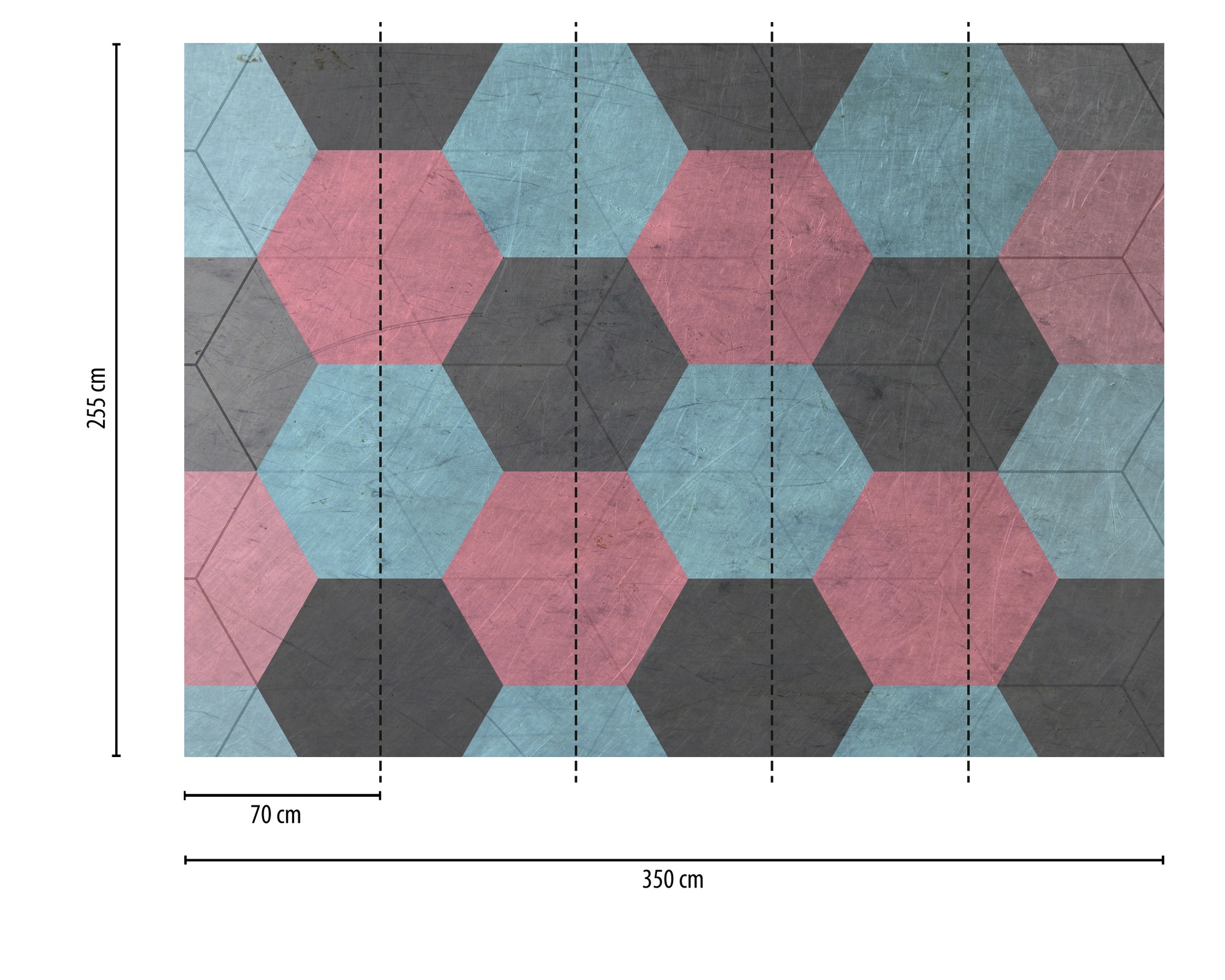 Thumbnail - A.S. Création Vliestapete "Fototapete Geometrisches Muster Rosa Blau Grau" matt strukturiert