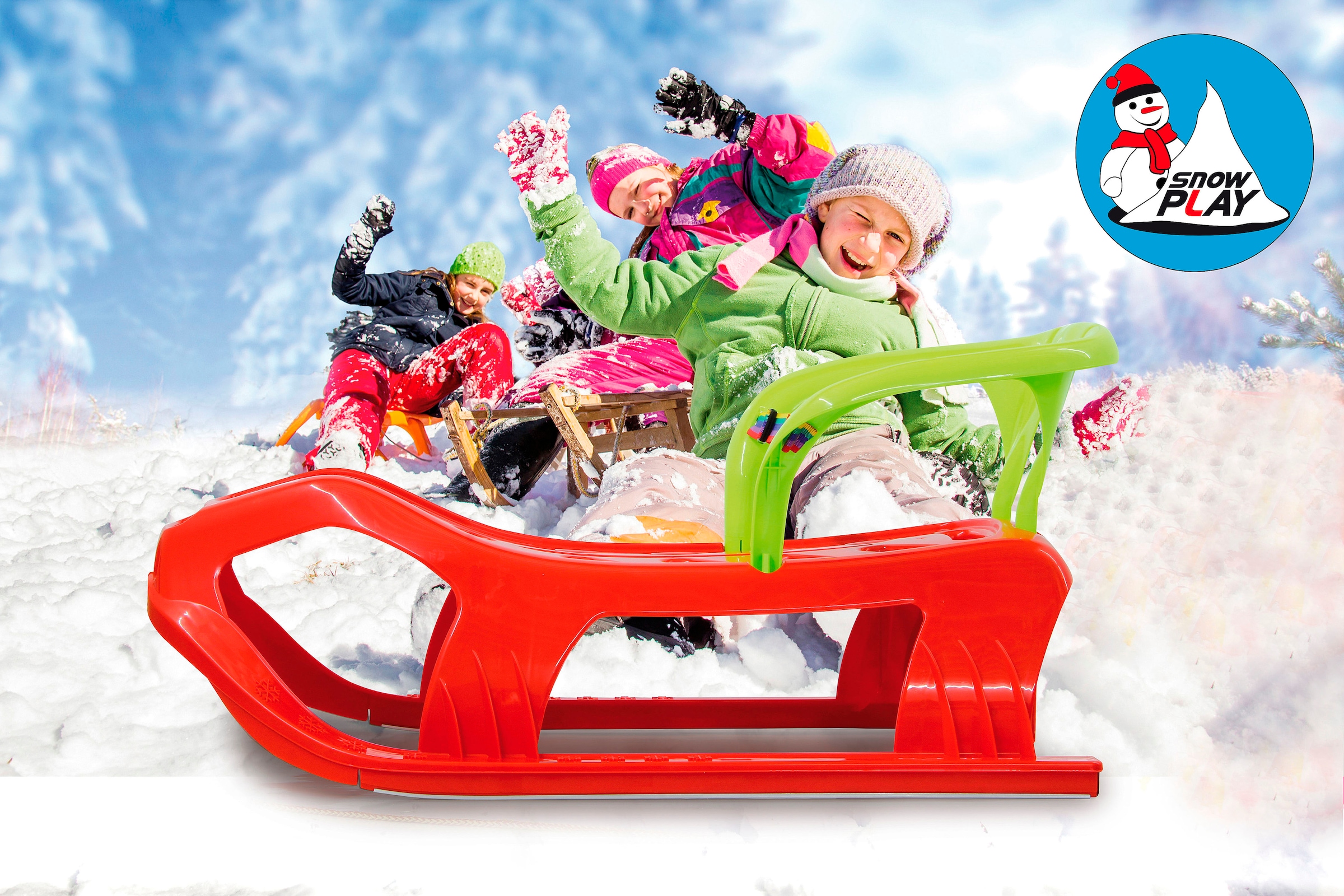 Jamara Schlitten »Snow Play Schlitten Snow-Star 90 cm, mit Rückenlehne« Made in Europe