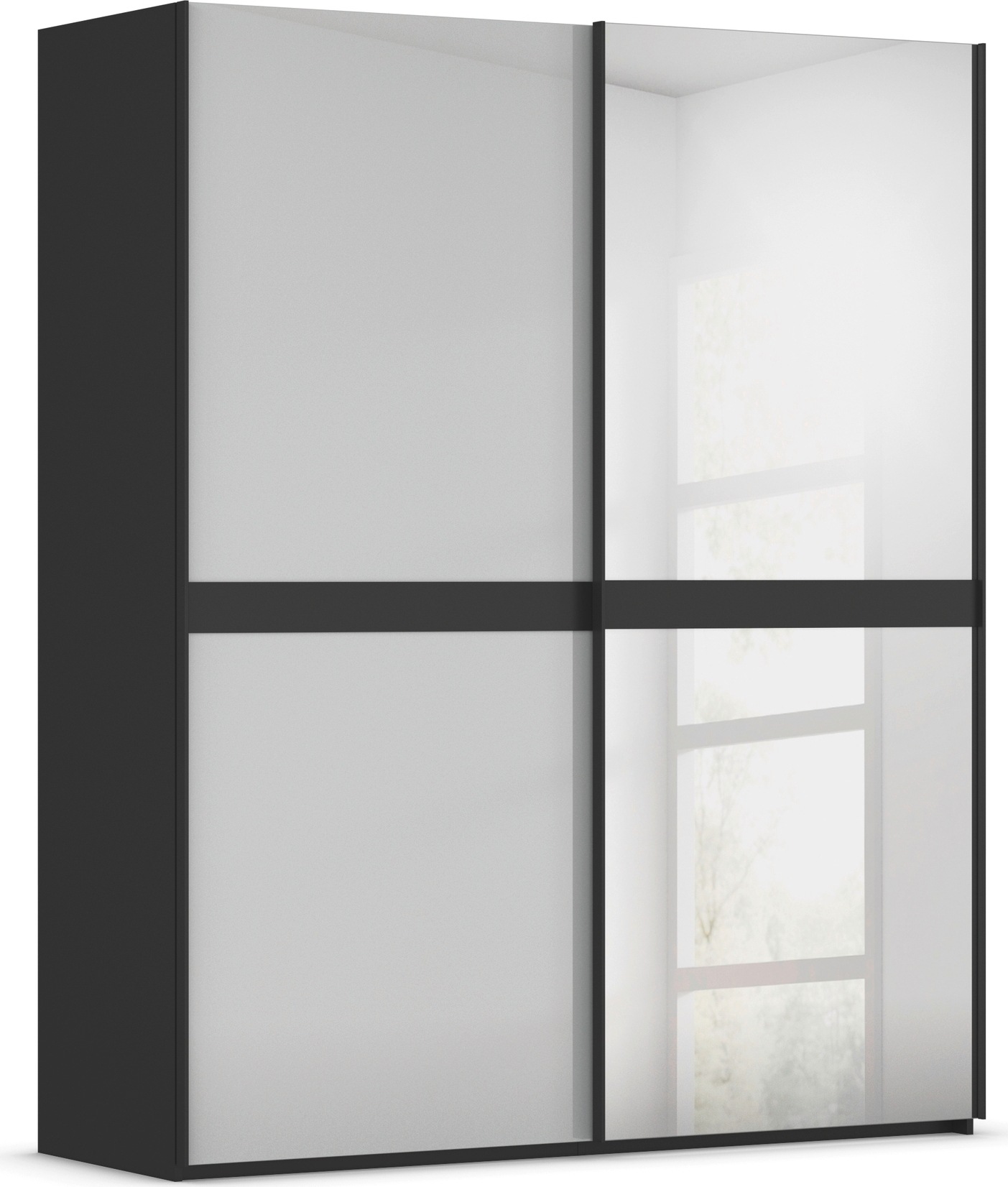 rauch "Kleiderschrank Schrank Garderobe Schlafzimmerschrank SCALE-LINE" edle Optik mit Bauchbinde mit Glas/Spiegel-Front MADE IN GERMANY