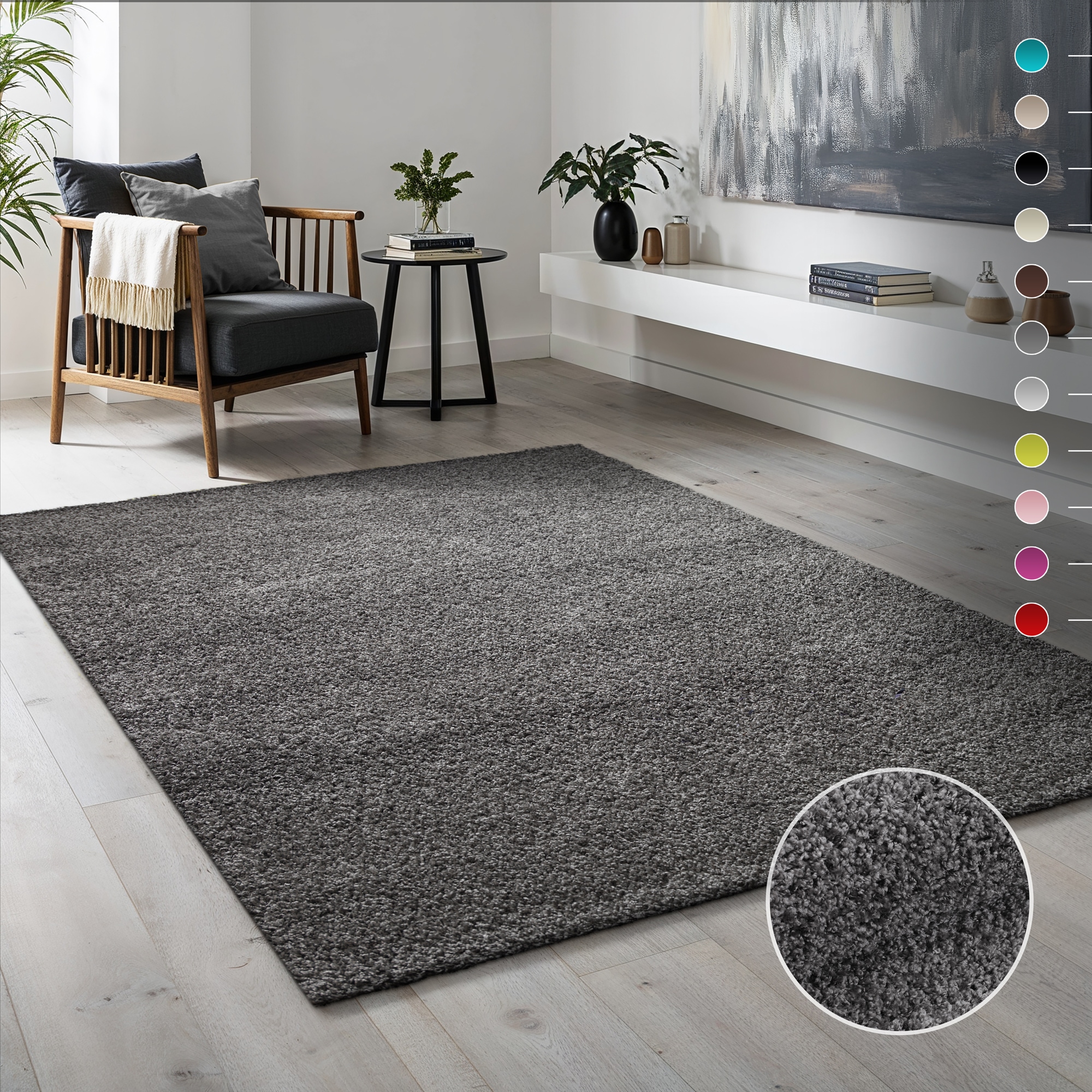 Sanat Hochflor-Teppich "LOCA, auch als Läufer und in Rund" rechteckig 30 mm Höhe Wohnzimmer, Langflor, Shaggy, Schlafzimmer