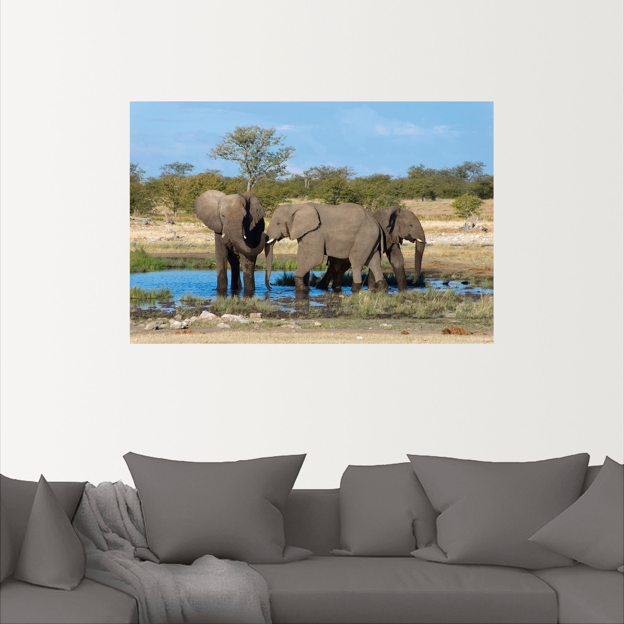 Artland Wandbild »Afrikanischer Elefant EtoshaNationalpark«, Elefanten Bilder, (1 St.), als Leinwandbild, Wandaufkleber in verschied. Größen