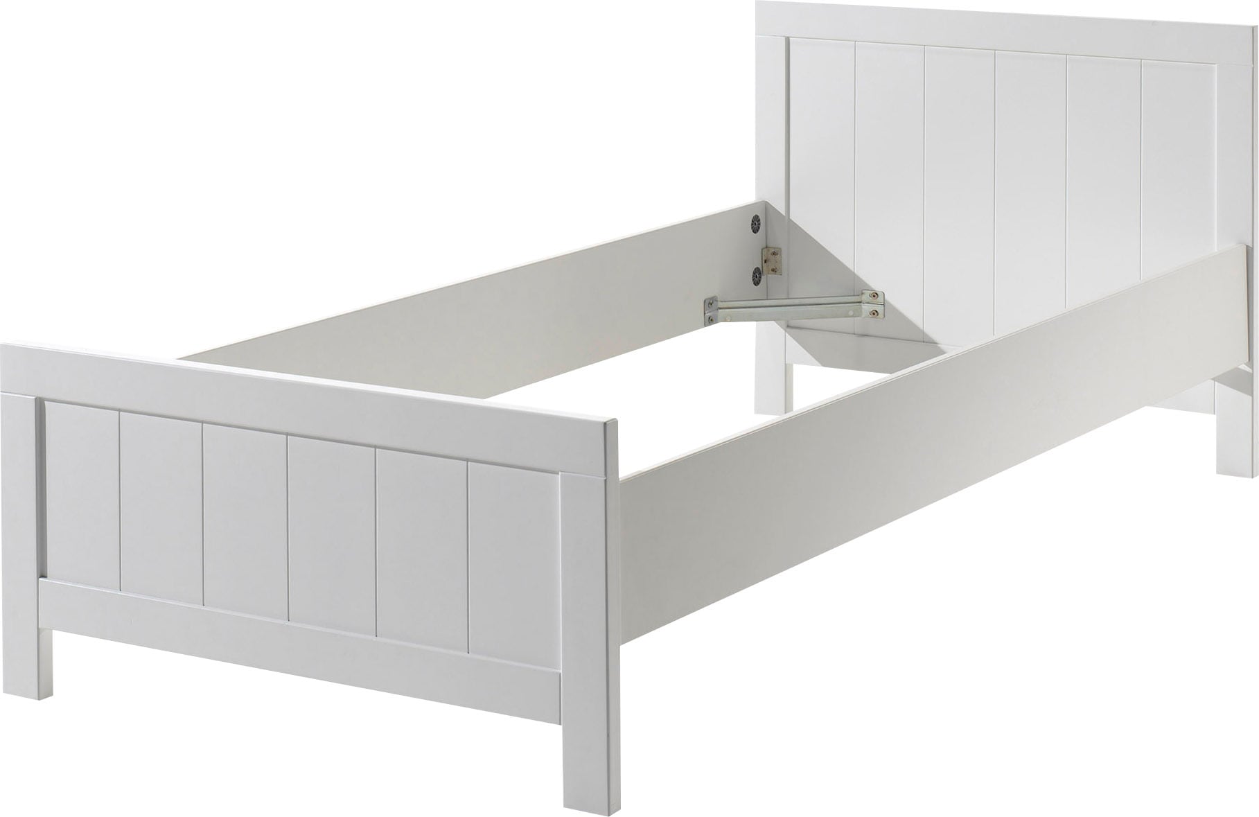 Vipack Einzelbett, (Made in Europe), Einzelbett in Landaus Optik mit Liegefläche 90 x 200 cm, Weiß lackiert