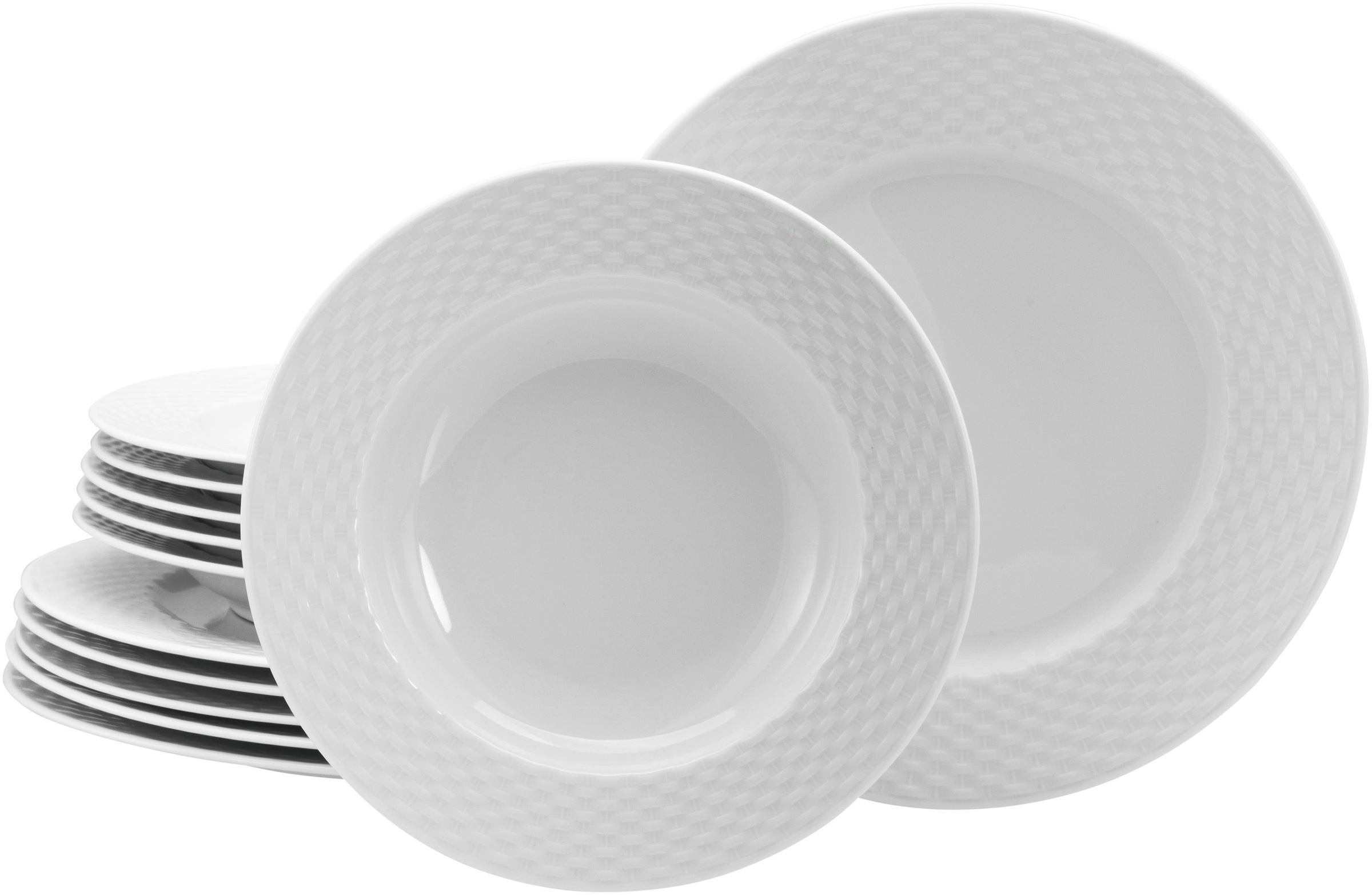 CREATABLE Tafelservice "Polo, Service 12-tlg.", 12weiß, Geschirr-Sets, Daily Use, Zeitlos