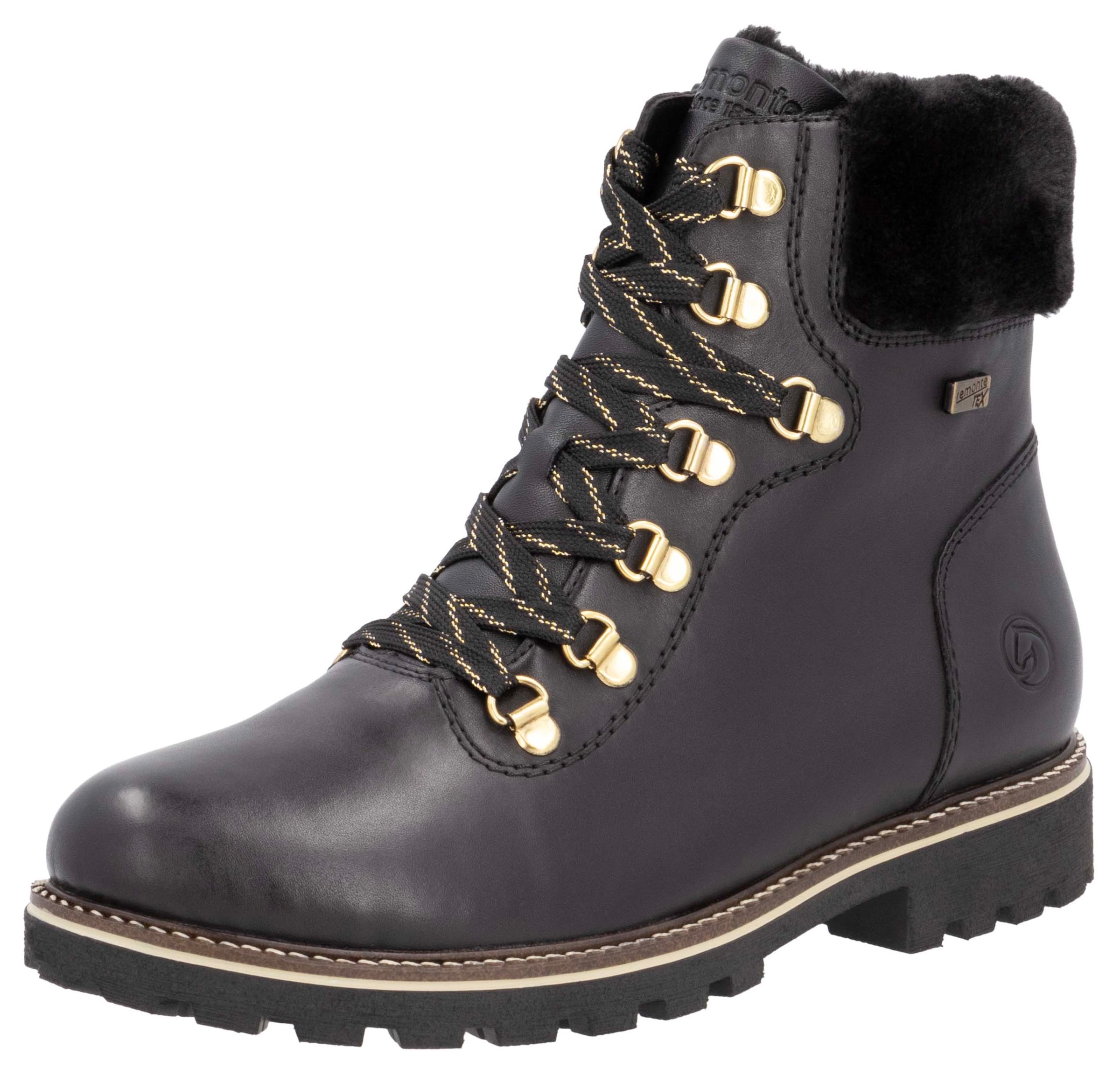 Winterboots, Blockabsatz, Winterstiefelette, Schnürstiefelette mit TEX-Membran