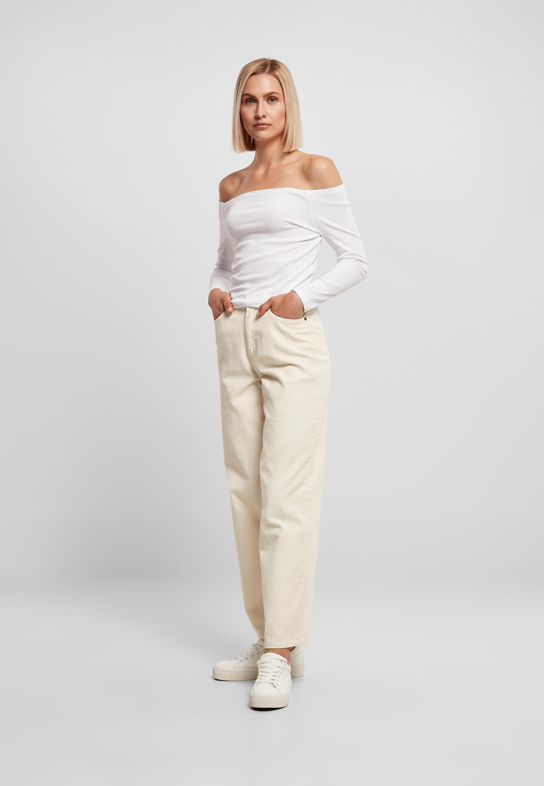 URBAN CLASSICS Langarmshirt »Urban Classics Damen Ladies Off Shoulder Rib Longsleeve«, (1 tlg.)