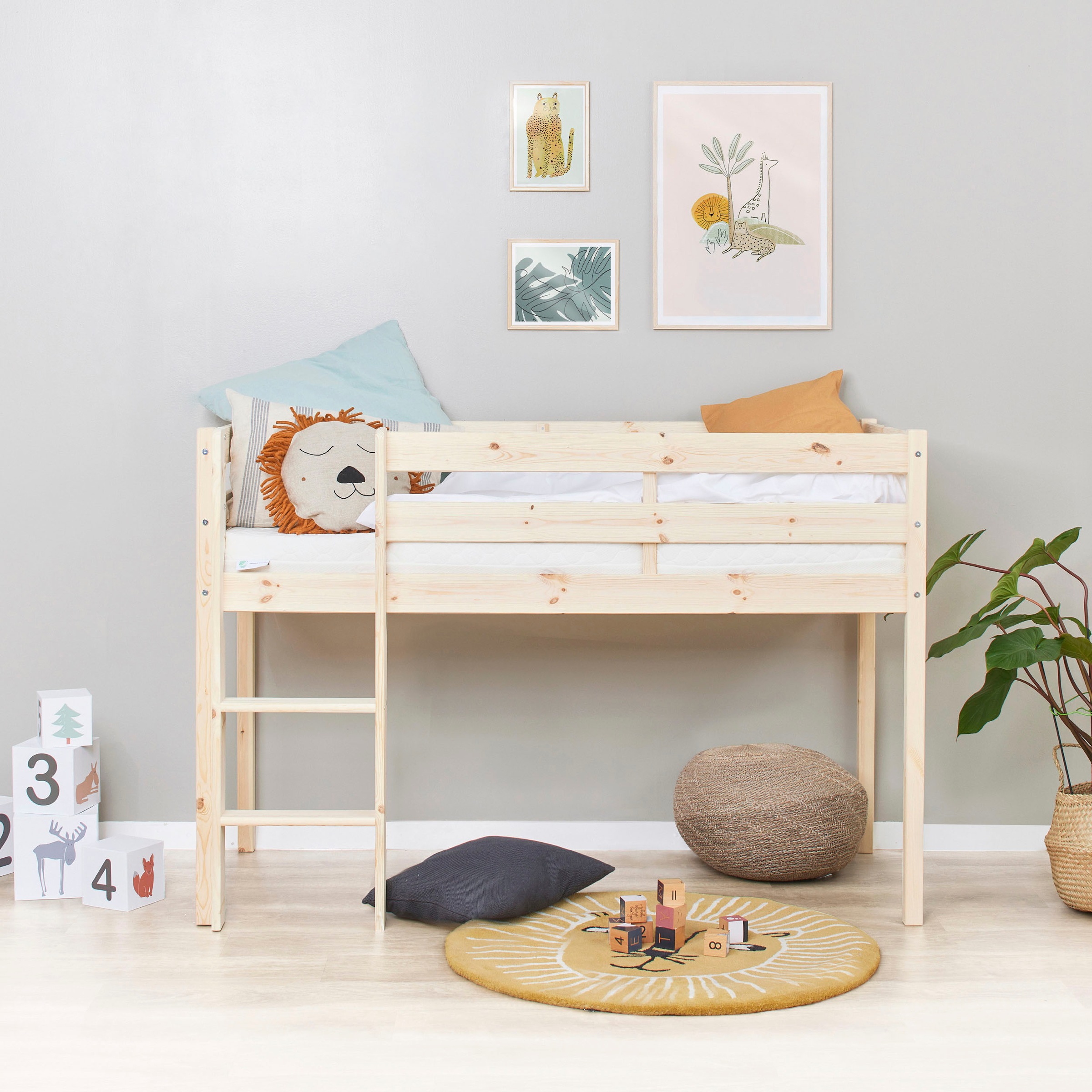 Hoppekids Spielbett »ECO COMFORT, Hochbett, in 2 Einzelbetten teilbar«, Höhe 72cm, Farbe & Größe & Matratze