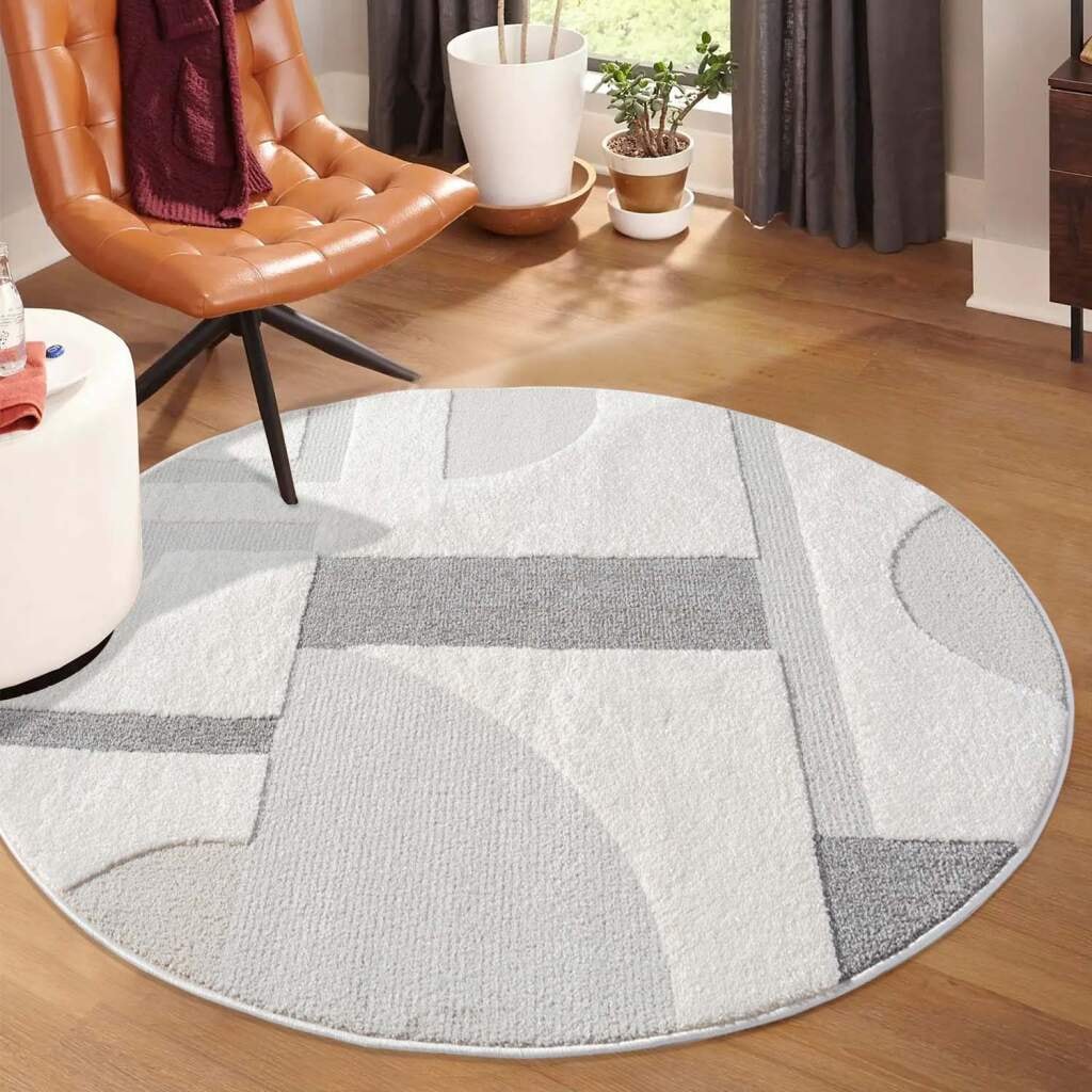 Carpet City Teppich "LOUNGE 9992" rund 15 mm Höhe Kurzflor-Teppich Modern, günstig online kaufen