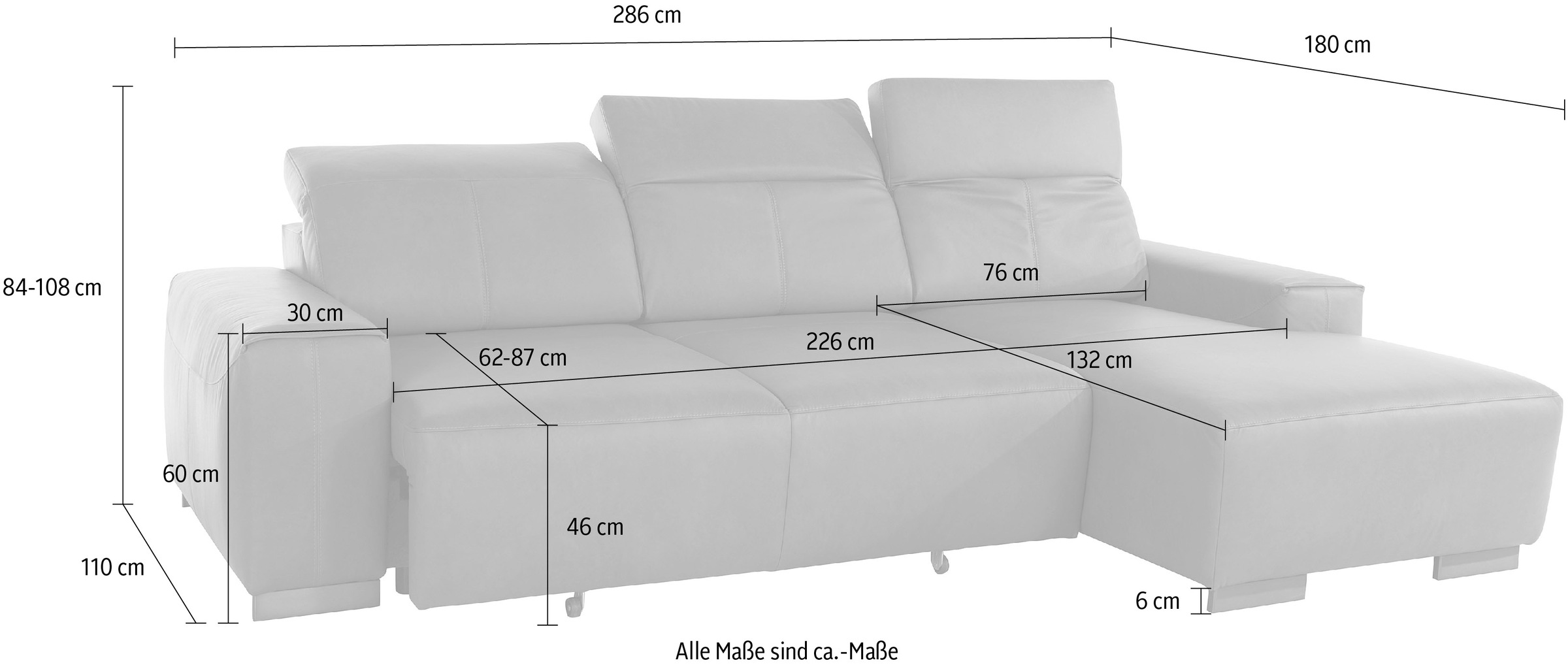 BAUR | mit Kofteilverstellung bestellen COTTA und Sofa, elektrischer Sitztiefenverstellung