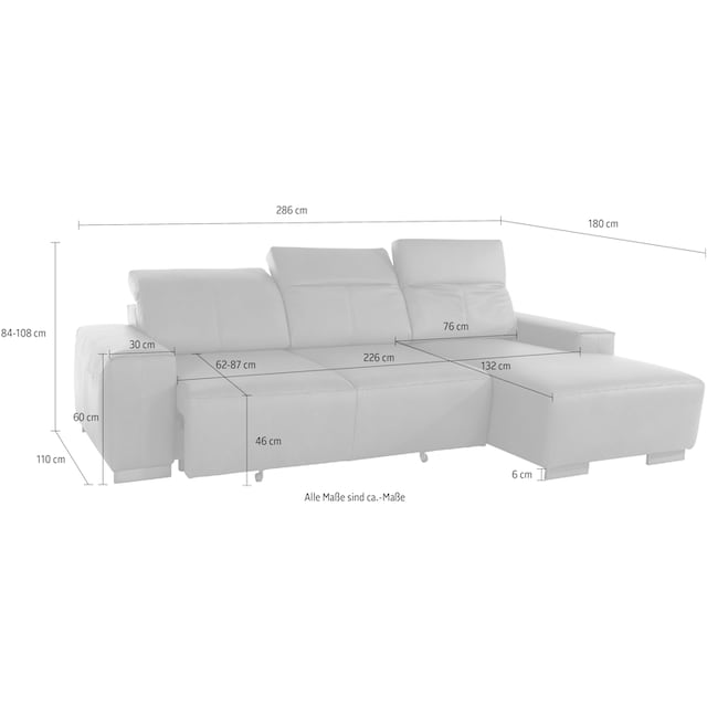 COTTA Sofa, mit Kofteilverstellung und elektrischer Sitztiefenverstellung  bestellen | BAUR