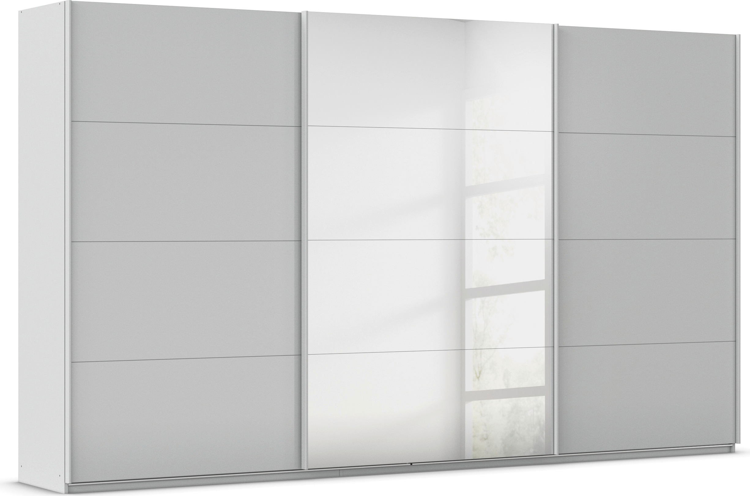 OTTO home Schwebetürenschrank "Kleiderschrank Kleiderschränke Schrank Garderobe AGORDO mit Glasfront" Breiten 203/271/315/360 cm, Höhen 210/229 cm, durchdachte Innenausstattung, in 4 Breiten und 2 Höhen MADE IN GERMANY