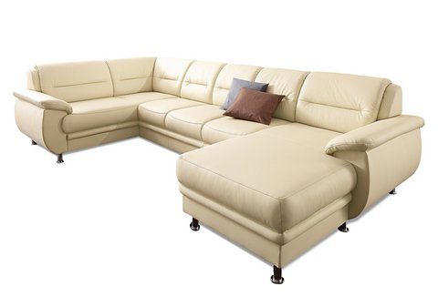 sit&more Wohnlandschaft "Mailand U-Form, B: 312 cm, XXL-Couch mit Komfortpolsterung" mit Schlaffunktion, Liegefl. 122x247 cm, diverse Lederqualitäten