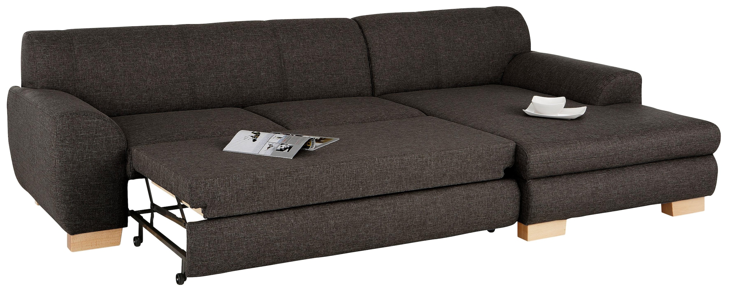 Home affaire Ecksofa "Nika L-Form", Polsterecke, Struktur fein oder Melrose günstig online kaufen