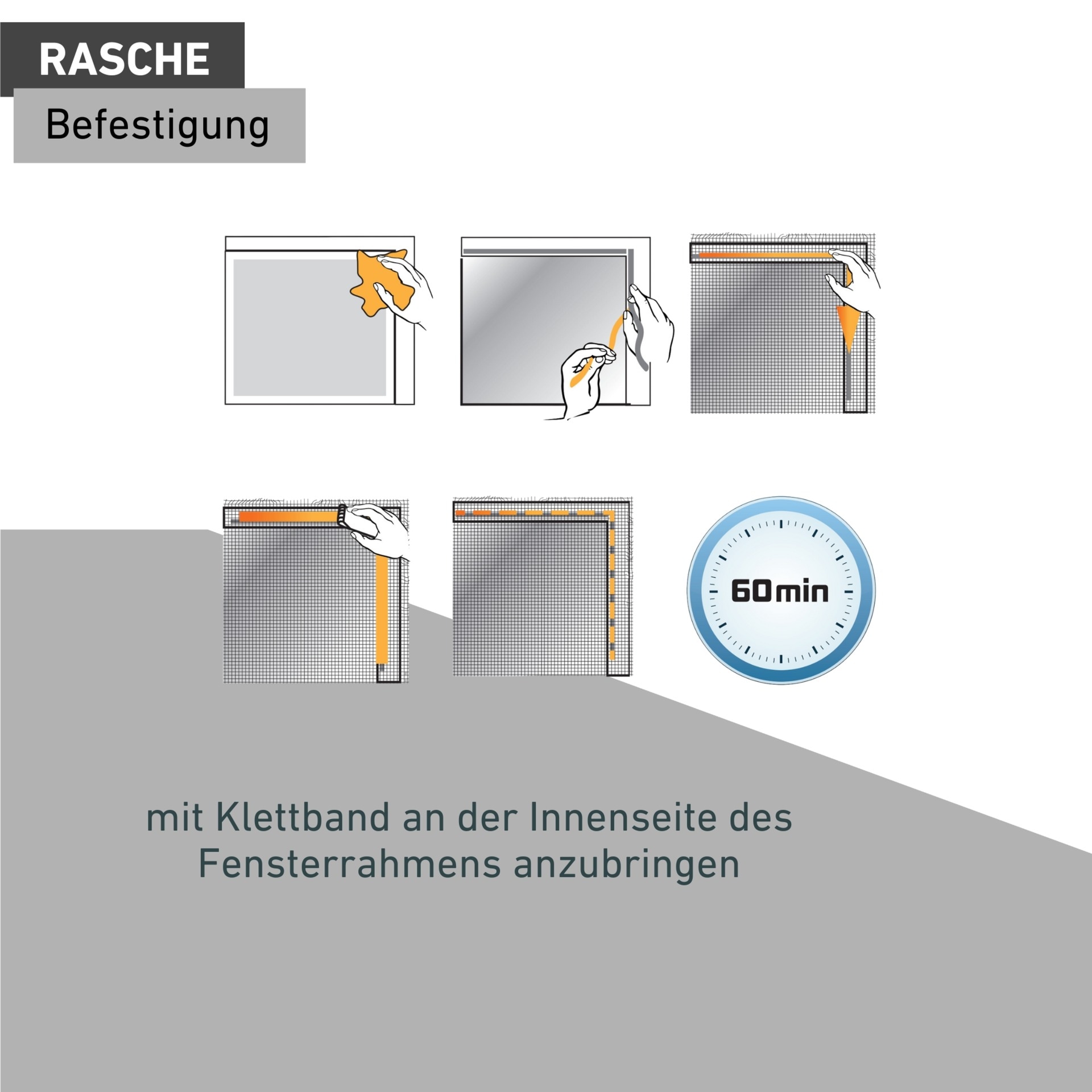 Windhager Schädlingsschutznetz »Plus für Fenster, Klettband Insektenschutz ohne bohren, 100 x 130 cm« 1 Stk. tlg. Insektenschutzgitter, Moskitonetz erhältlich in anthrazit oder weiß