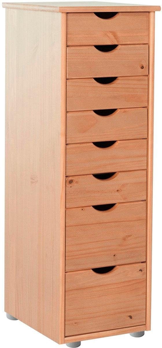my home Kommode Gava, aus schönem massivem Kiefernholz, mit vielen Stauraummöglichkeiten, Breite 34 cm