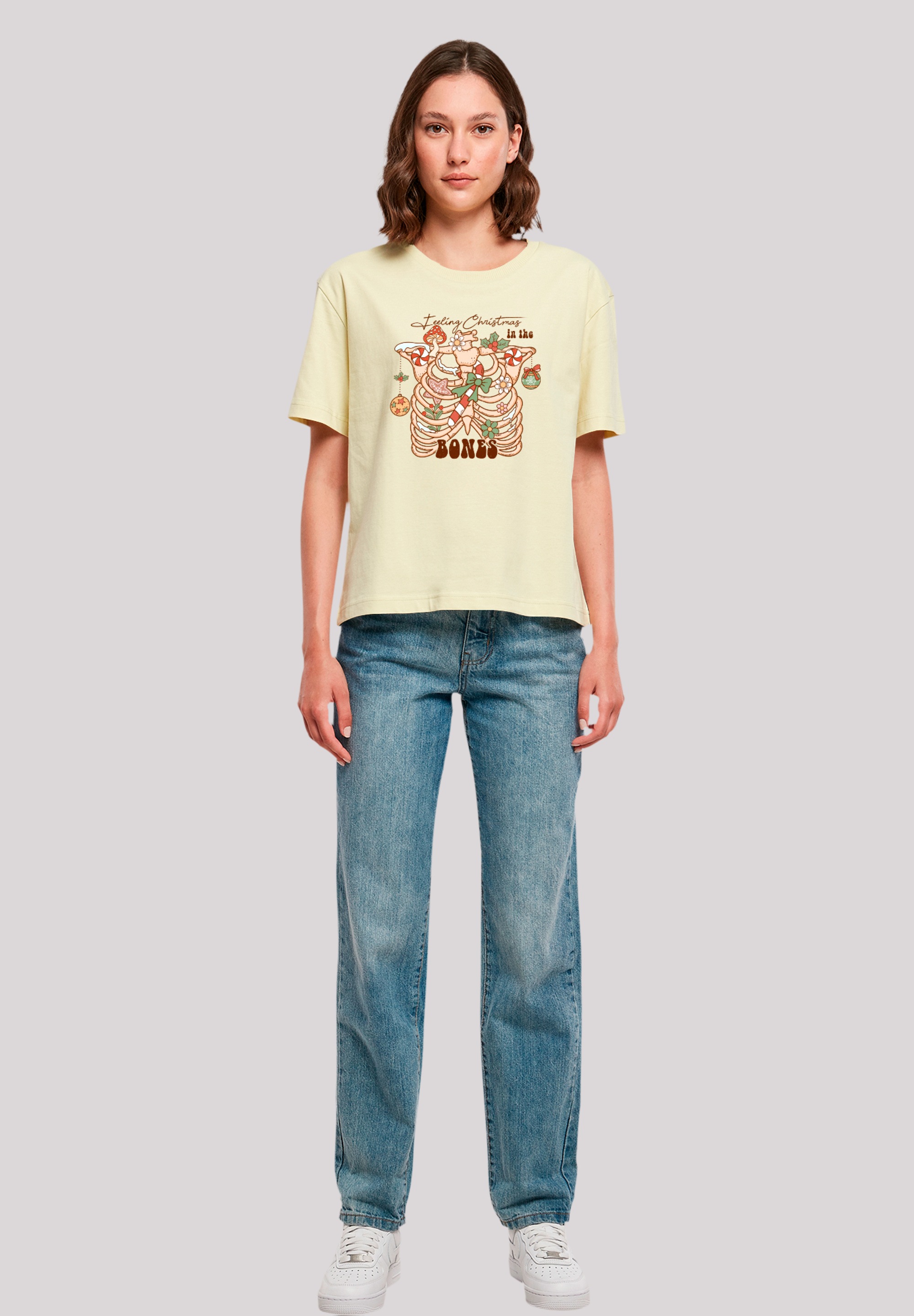 F4NT4STIC T-Shirt »Feeling Weihnachten in the bones«, Premium Qualität, Weihnachts-Kollection