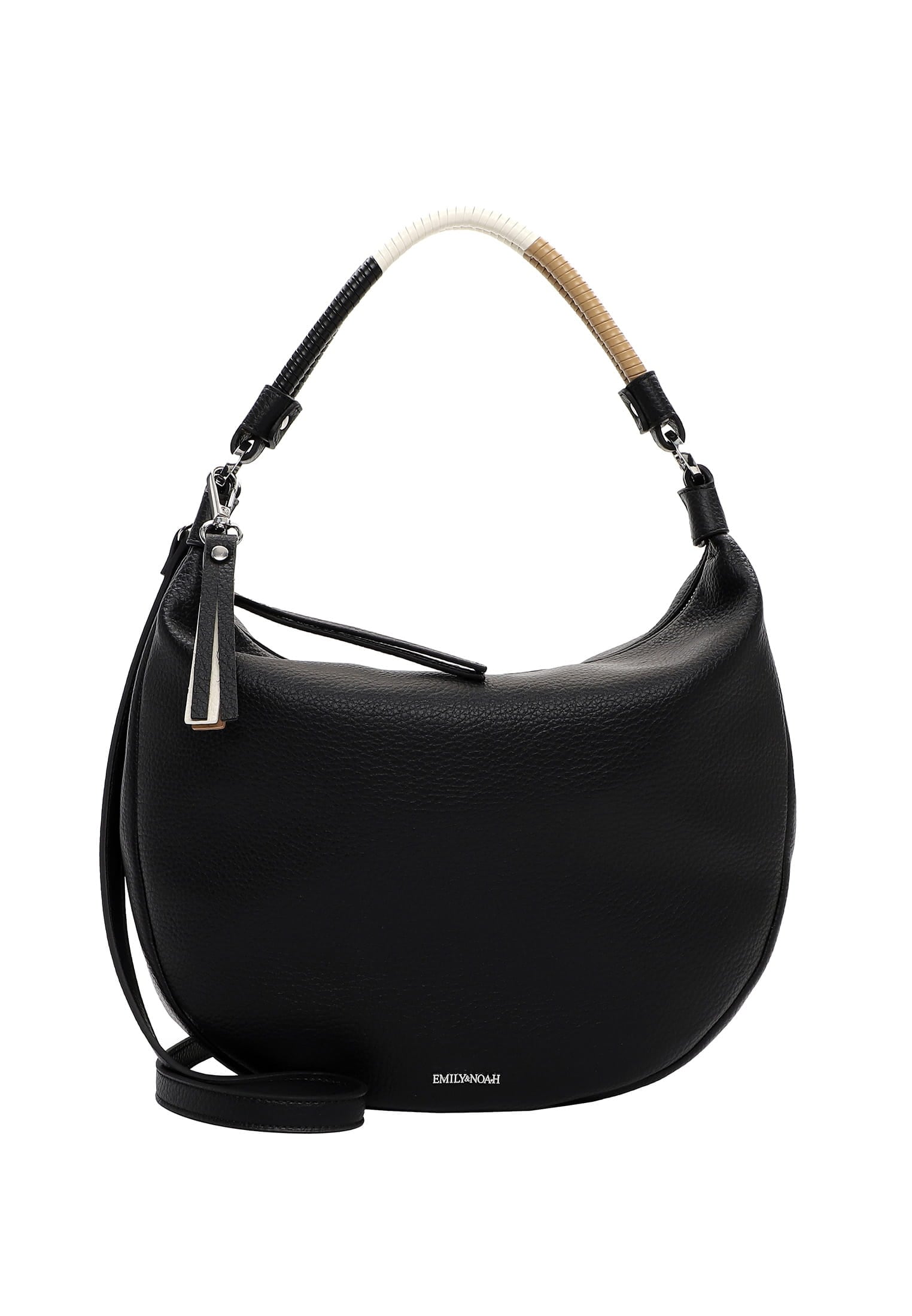 Beuteltasche EMILY & NOAH "Beutel E&N Jeanine", Damen, Gr. B/H/T: 38cm x 31cm x 10cm 0, schwarz (schwarz 100), Polyurethan, Taschen Beuteltasche