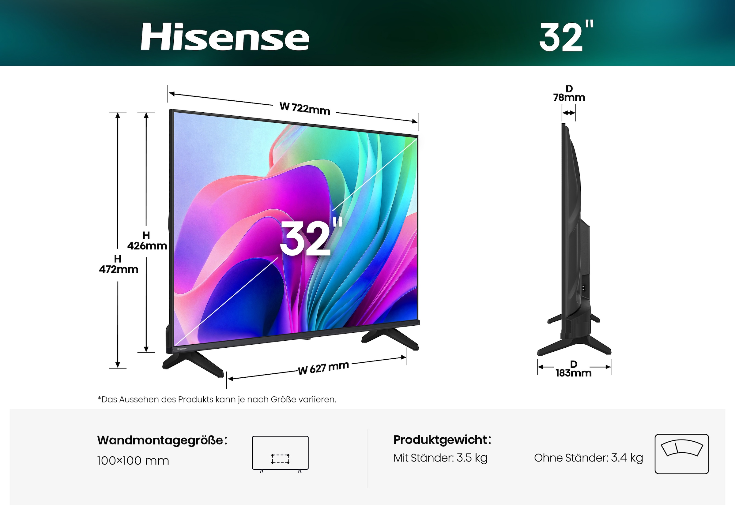 Hisense LED-Fernseher »32E4DS« 80 cm/32 ″ HD Smart-TV