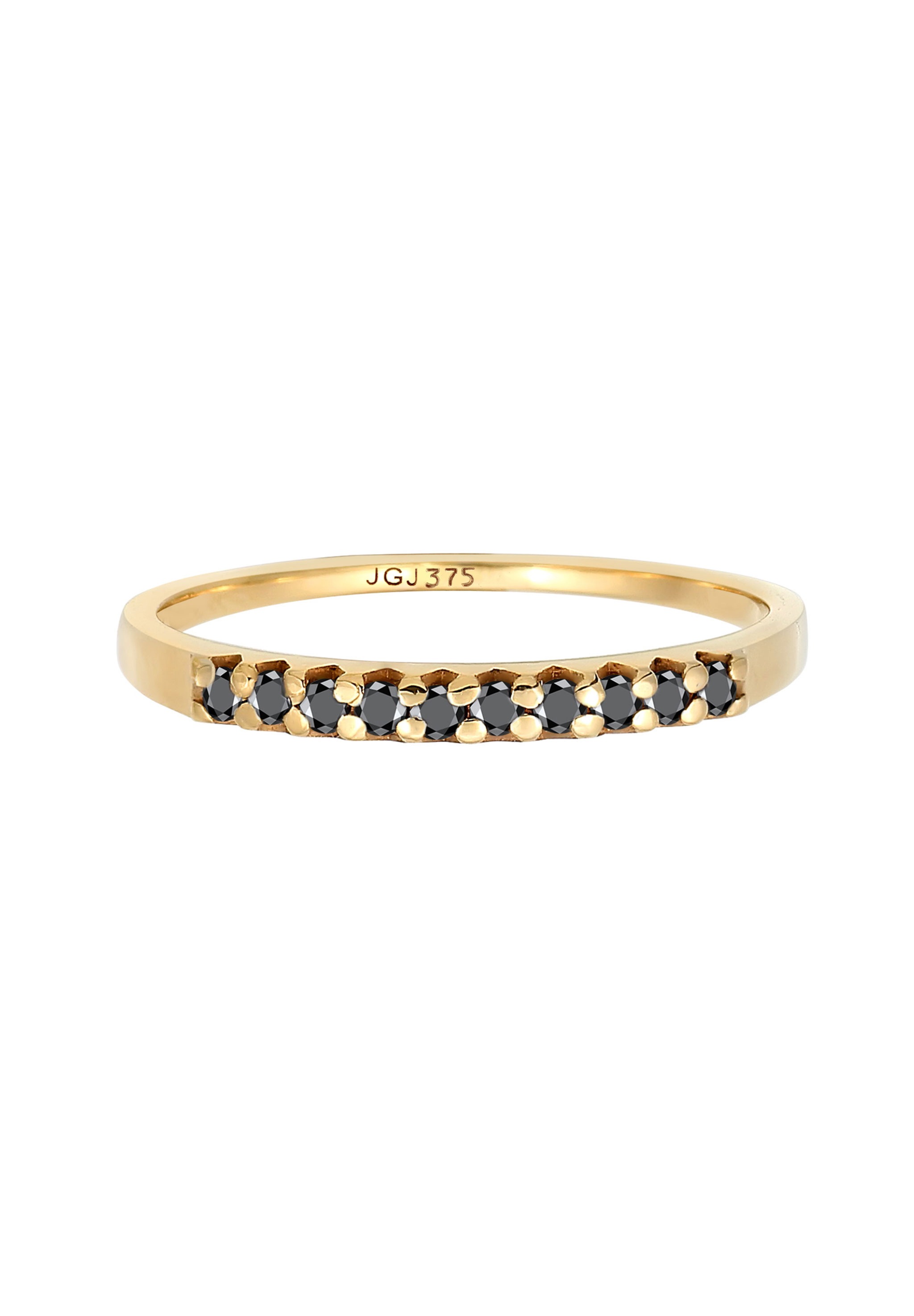 Elli DIAMONDS Diamantring »Diamant Schwarz Brillantschliff (0.15 ct) 375 Gelbgold«