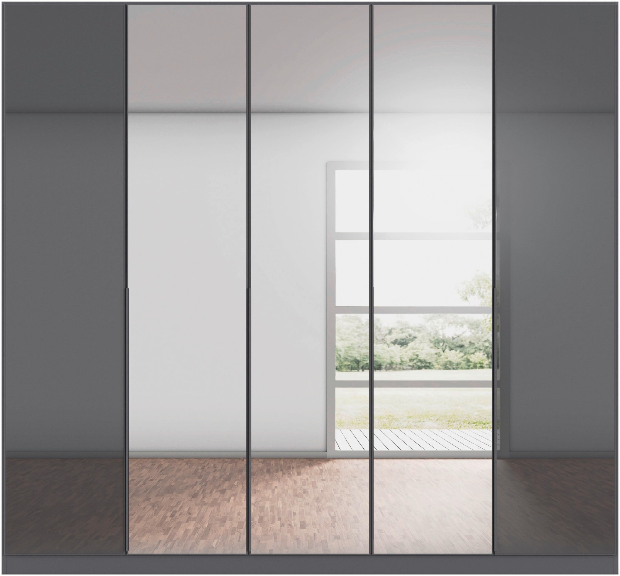 rauch Drehtürenschrank »Kleiderschrank Kleiderschränke Schrank Garderobe AGORDO mit Glasfront«, (in zwei Griff-Farben), durchdachte Innenausstattung, in 6 Breiten und 2 Höhen MADE IN GERMANY