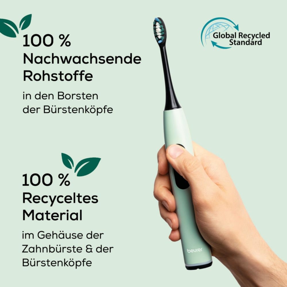 BEURER Elektrische Zahnbürste »SC 50«, 2 St. Aufsteckbürsten, Mit Andrucksensor, 80.000 Schwingungen/Min und 2-Minuten Timer