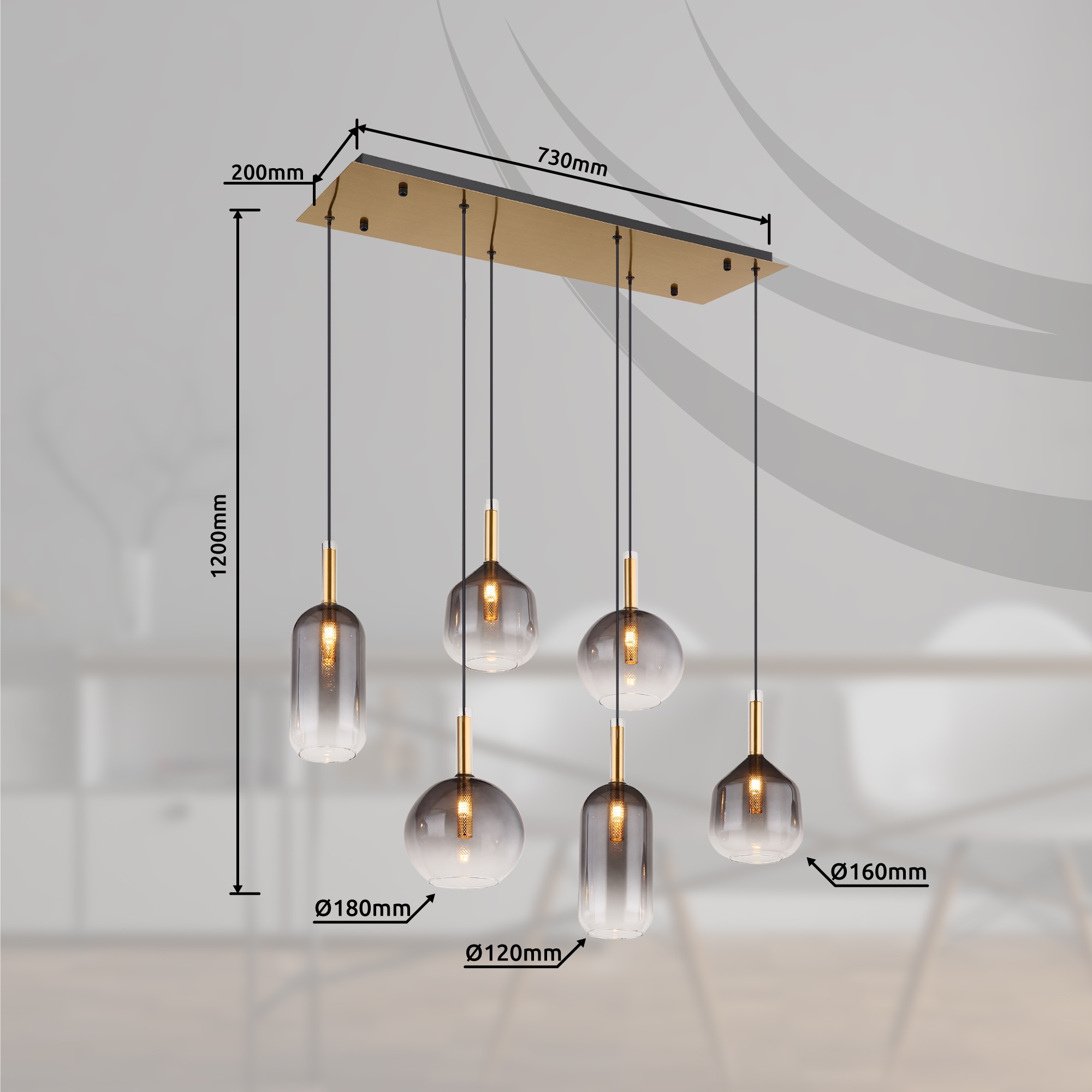 GLOBO LIGHTING Hängeleuchte »ELISABETH« G9 1 Stk. Hängelampe Esszimmer-Leuchte Esstischleuchte Wohnzimmer