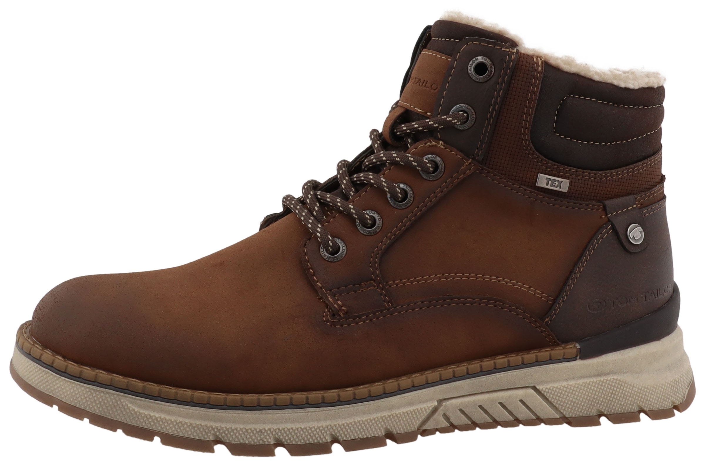 TOM TAILOR Schnürstiefelette "Tom Tailor Stiefelette Lederimitat" günstig online kaufen