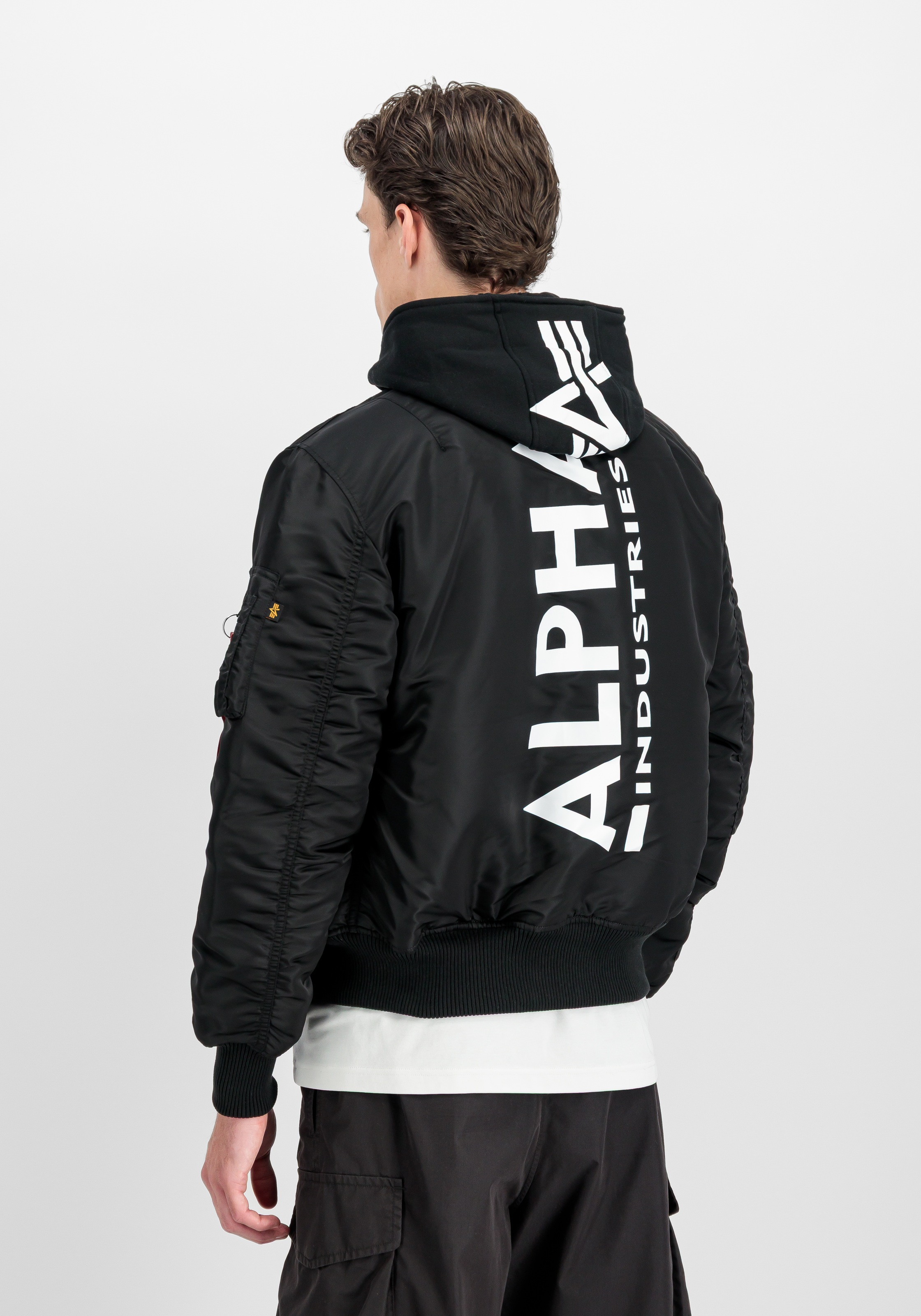 Alpha Industries Bomberjacke "MA-1 ZH Back Print" mit Kapuze Kunstfaser, sl günstig online kaufen