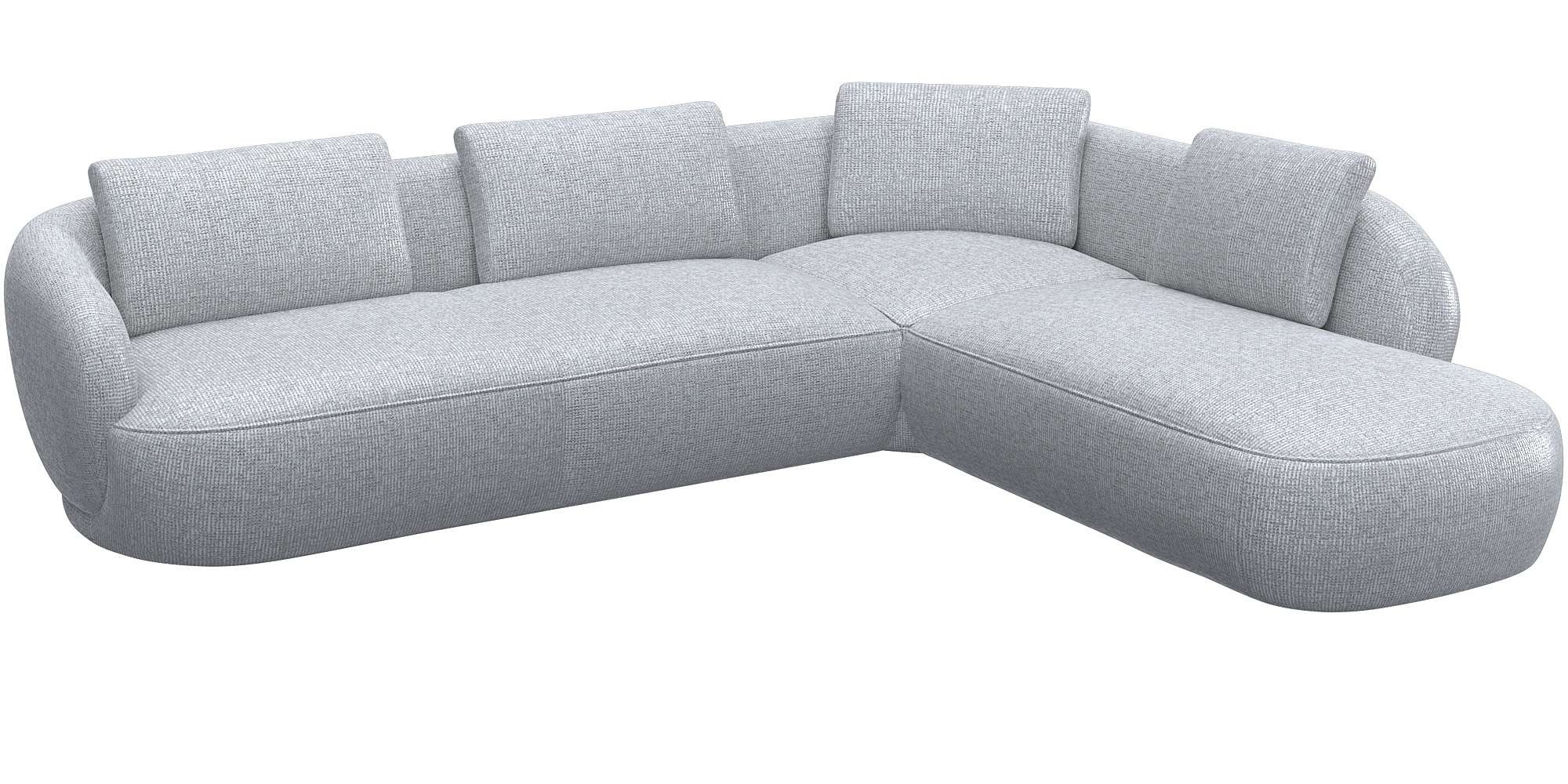 FLEXLUX "Torino, rund, L-Form, Sofa-Ecke mit Ottomane" Modernes, organische günstig online kaufen