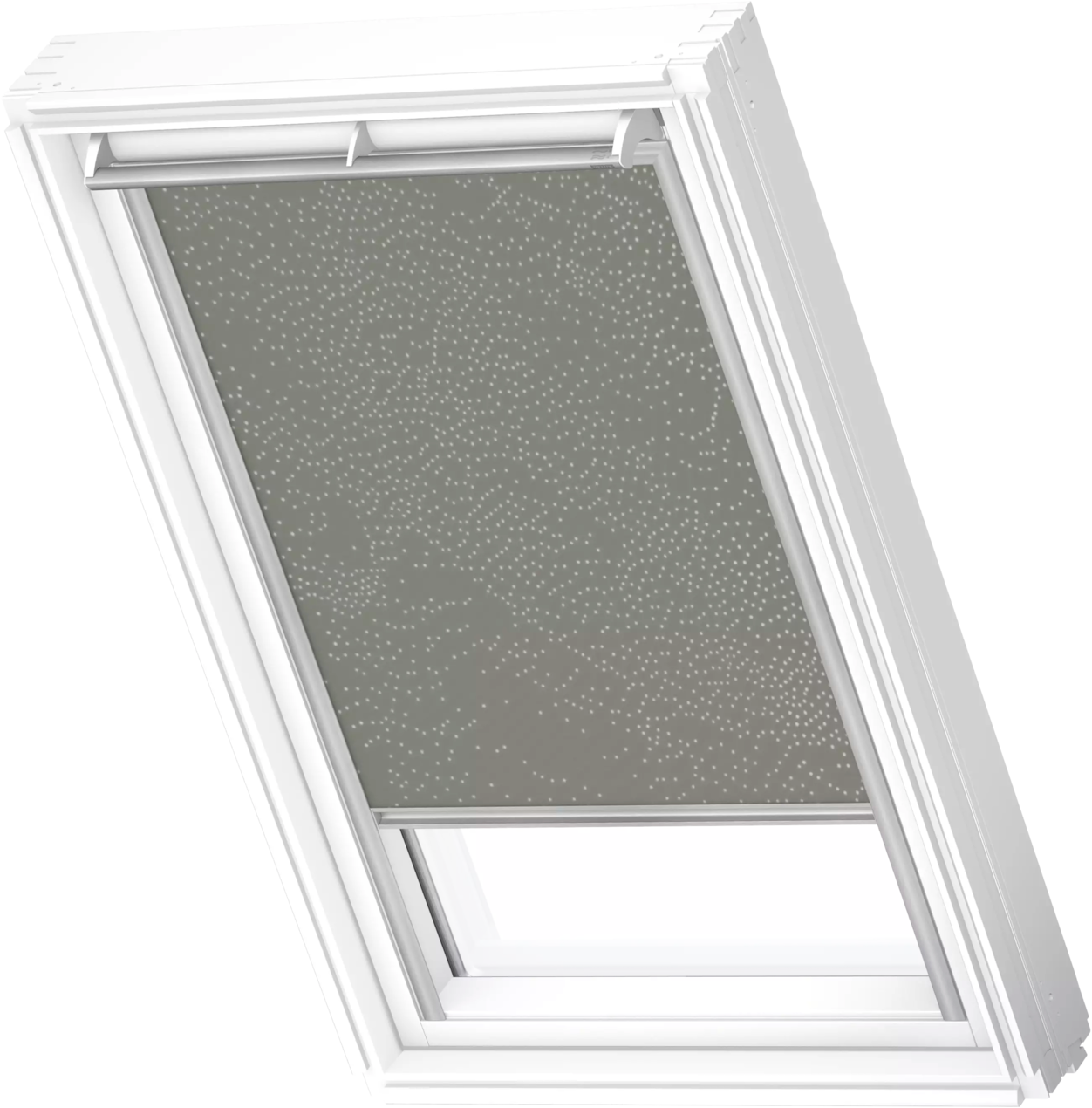 VELUX Verdunklungsrollo "DKL 4575S" verdunkelnd ohne Bohren in Führungsschienen alufarbene Führungsschienen & Griffleiste