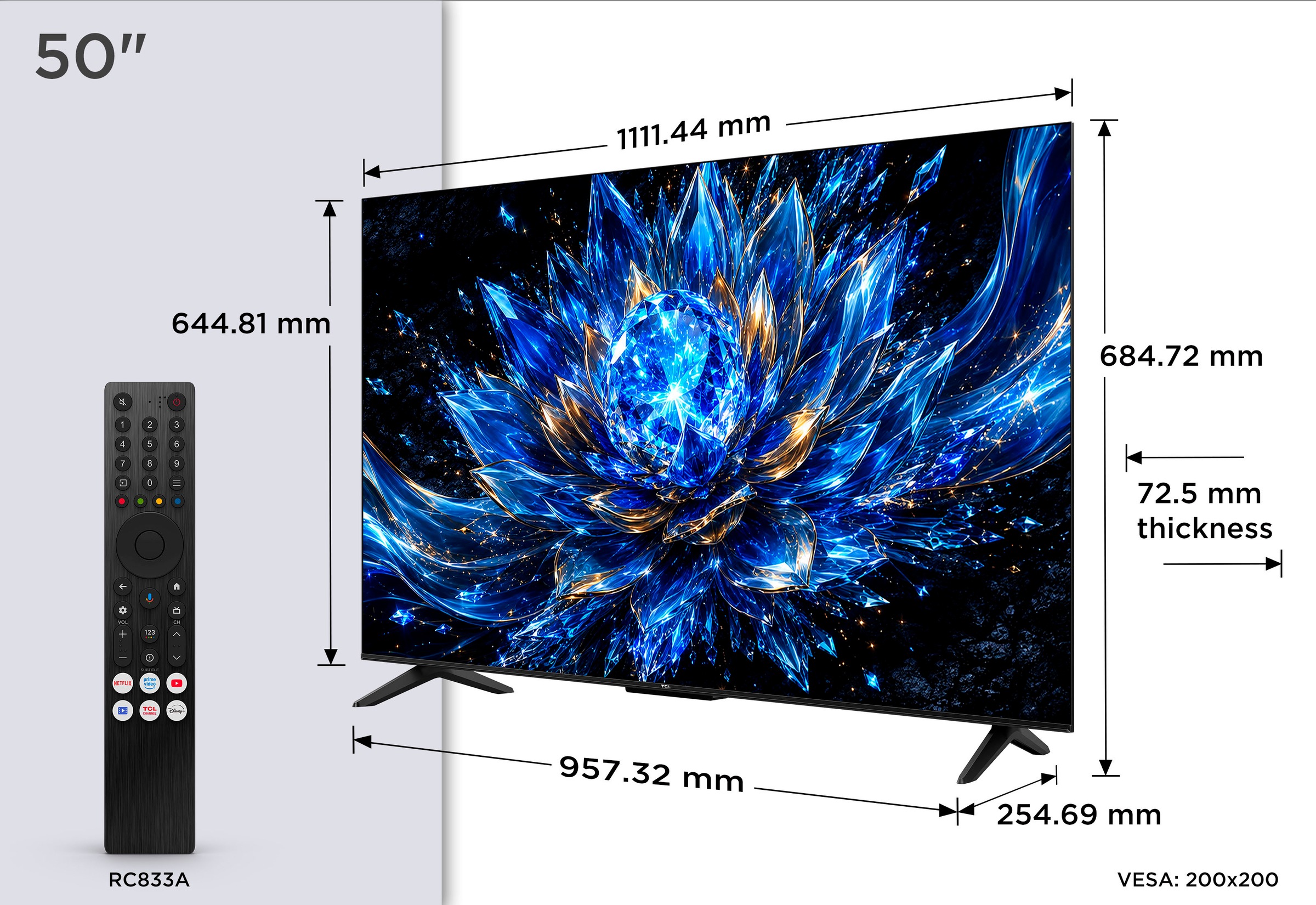 TCL QLED-Fernseher »50T61DX1« 126 cm/50 ″ Smart-TV