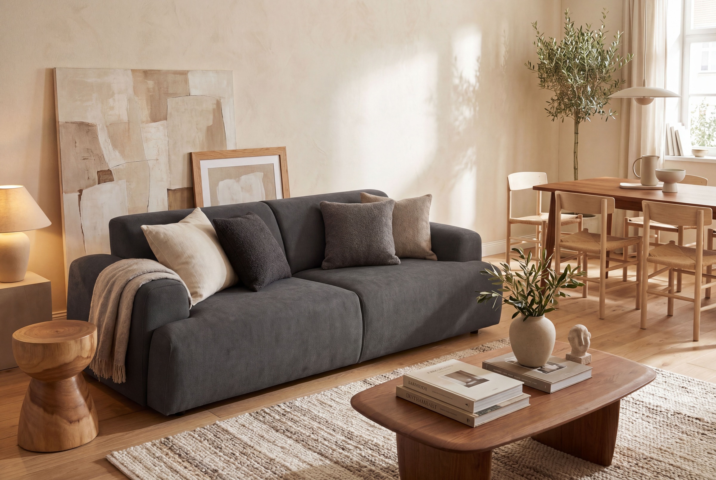 OTTO home 2,5-Sitzer "Linkka, Breite 217 cm" in einem weichen Chenille-Stoff, mit Wellenunterfederung