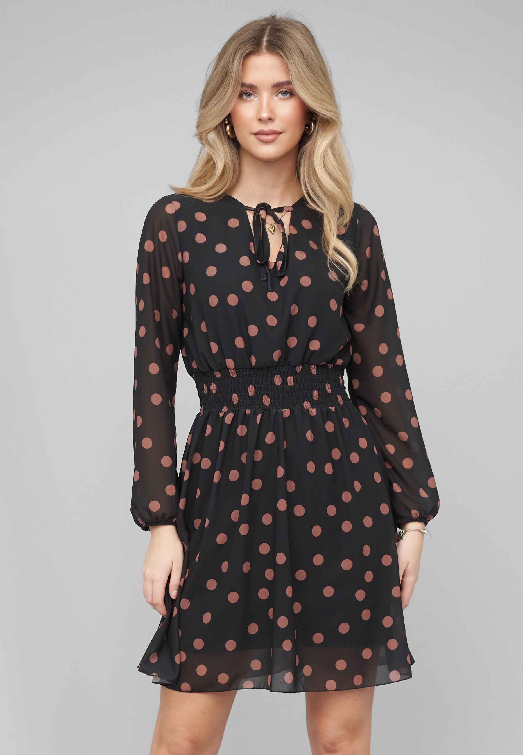 CLOUD 5IVE A-Linien-Kleid »CLOUD 5IVE Long-sleeve Dress Polka Dots« 1 tlg.