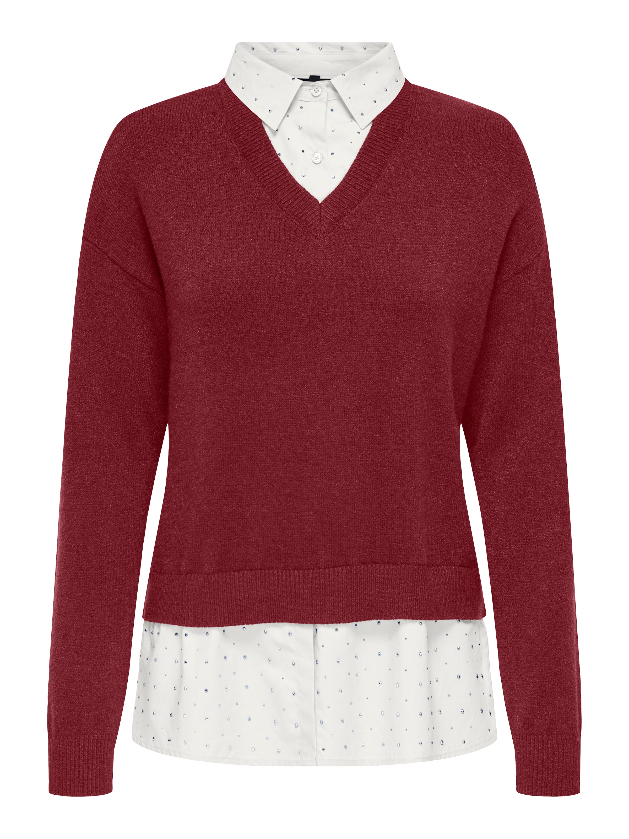 ONLY 2-in-1-Pullover "ONLDAGMAR LS COLLAR MIX KNT" günstig online kaufen