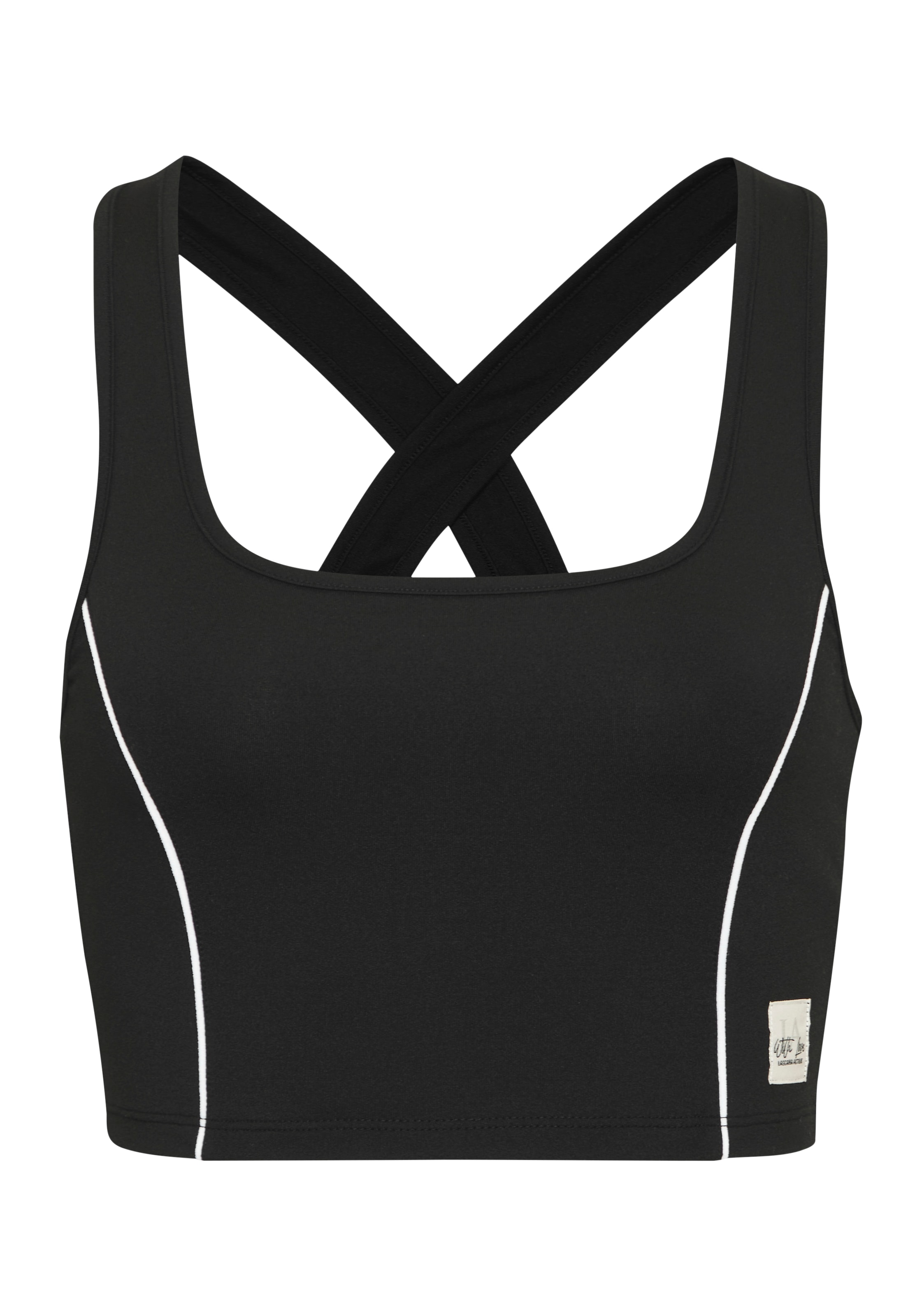 LASCANA ACTIVE Crop-Top mit weißen Pipings
