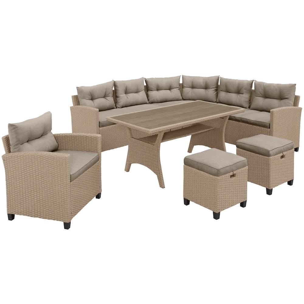 Gartenlounge-Set »Keros Premium«, (Set, 20 tlg., 2x 2er Sofa, 1x Ecke, 1x Sessel, 2x...