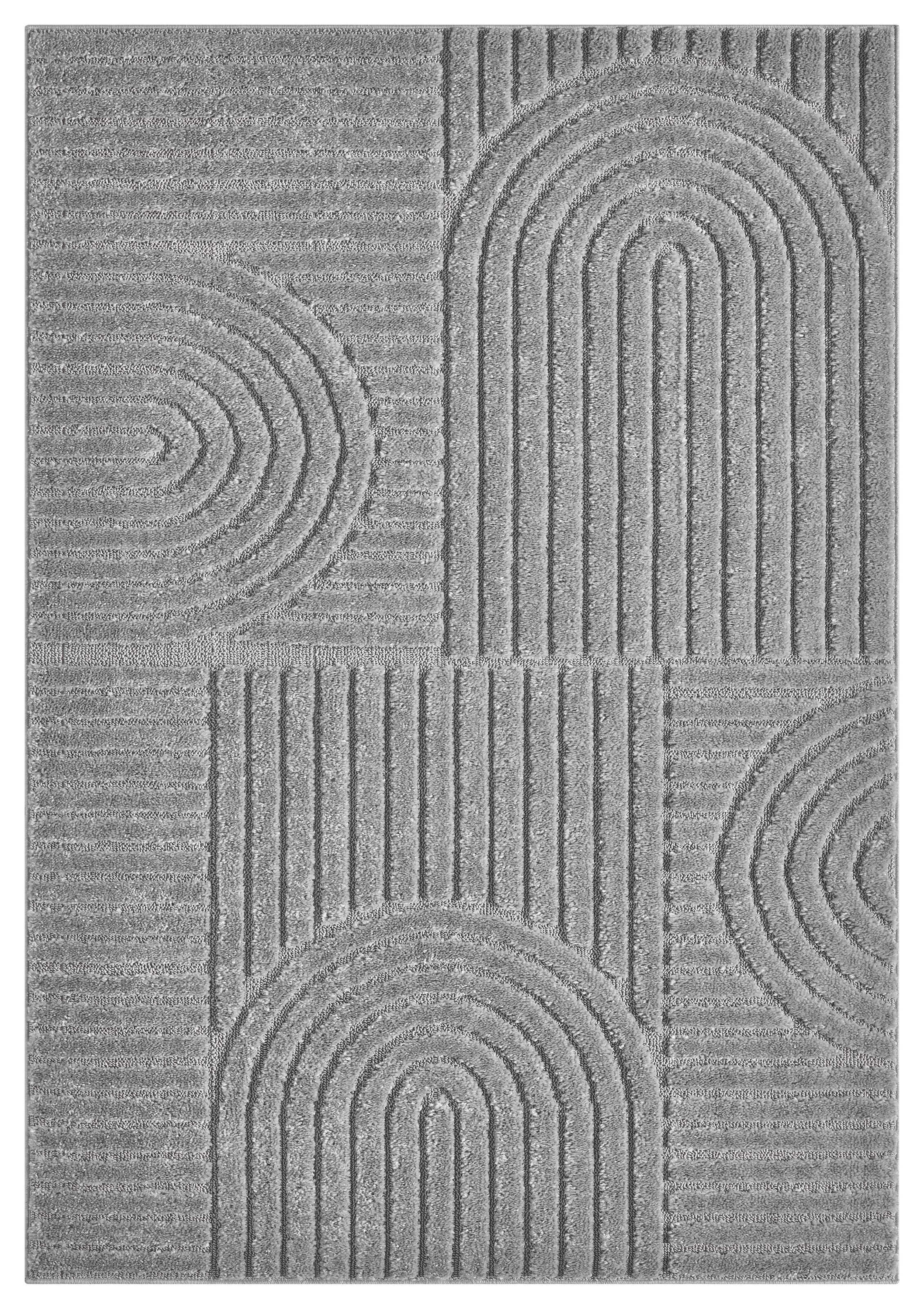 OTTO home Teppich »Jonne, Boho-Design, Scandi, Designteppich« rechteckig 20 mm Höhe Hoch-Tief, 3D Optik, skandinavischer Stil, Wohnzimmer, Schlafzimmer