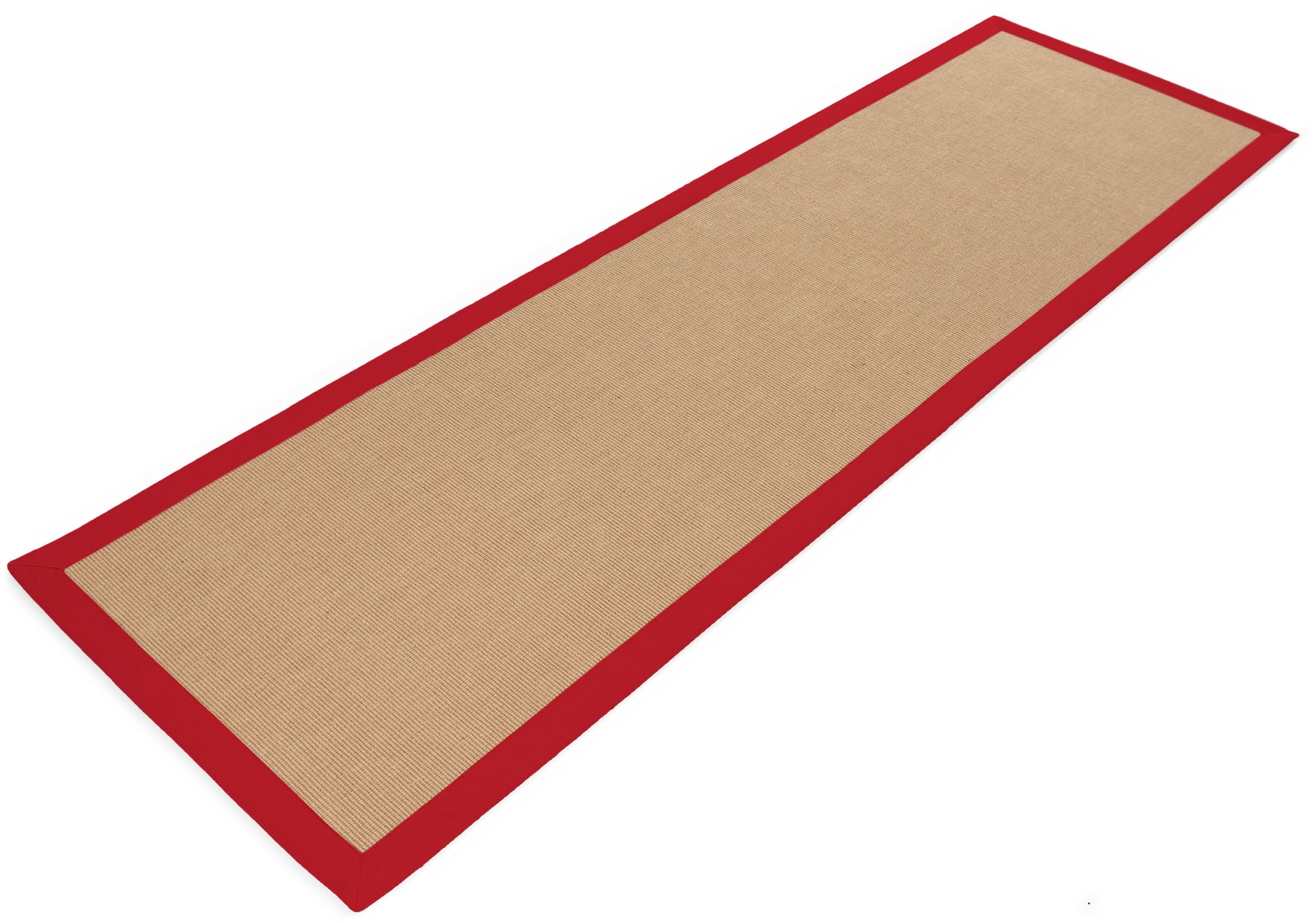 Sisalteppich CARPETFINE "Sisal , auch als Läufer erhältlich", rot, B:70cm H:5mm L:240cm, Sisal, Teppiche, Sisalteppich, mit farbiger Bordüre, Anti Rutsch Rückseite, viele Größen, Wohnzimmer 3