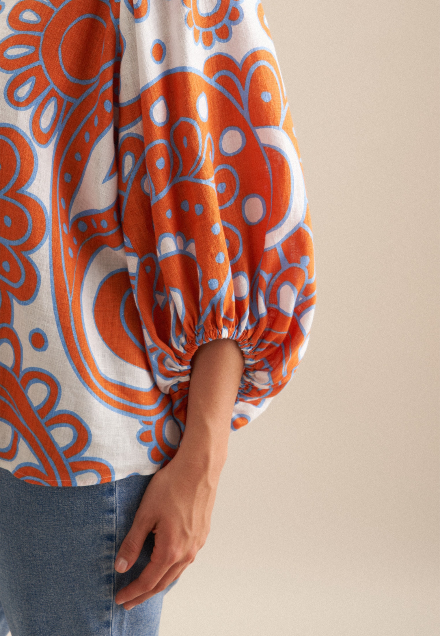 seidensticker Shirtbluse »Schwarze Rose«, 3/4-Arm V-Neck Paisley