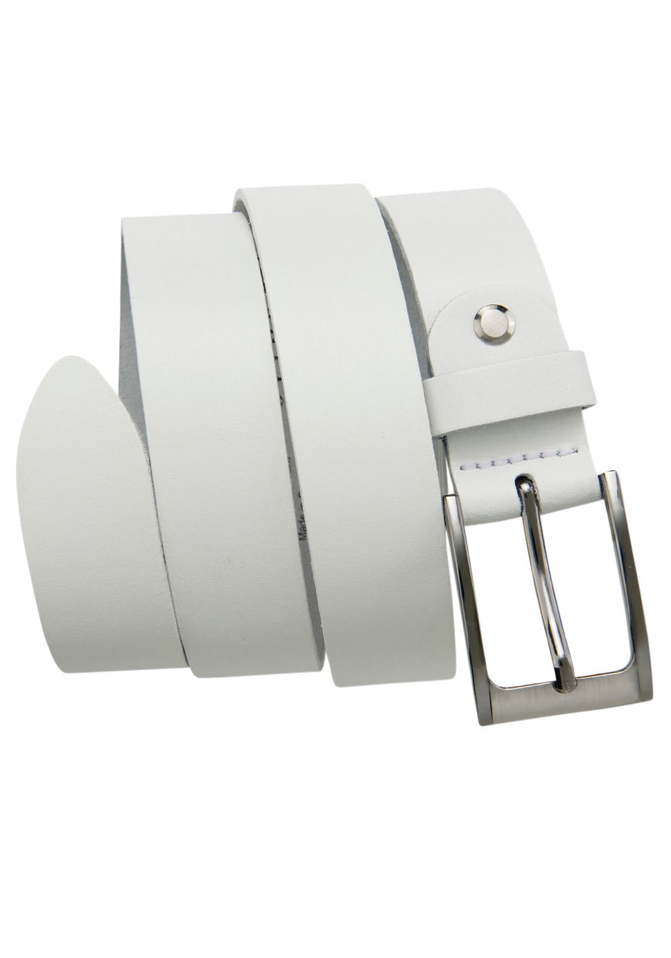 BERND GÖTZ Herren Ledergürtel, weiß, Basic, Gr. 120, unifarben, Leder, Gürtel, mit aufwendiger Schraubmontage