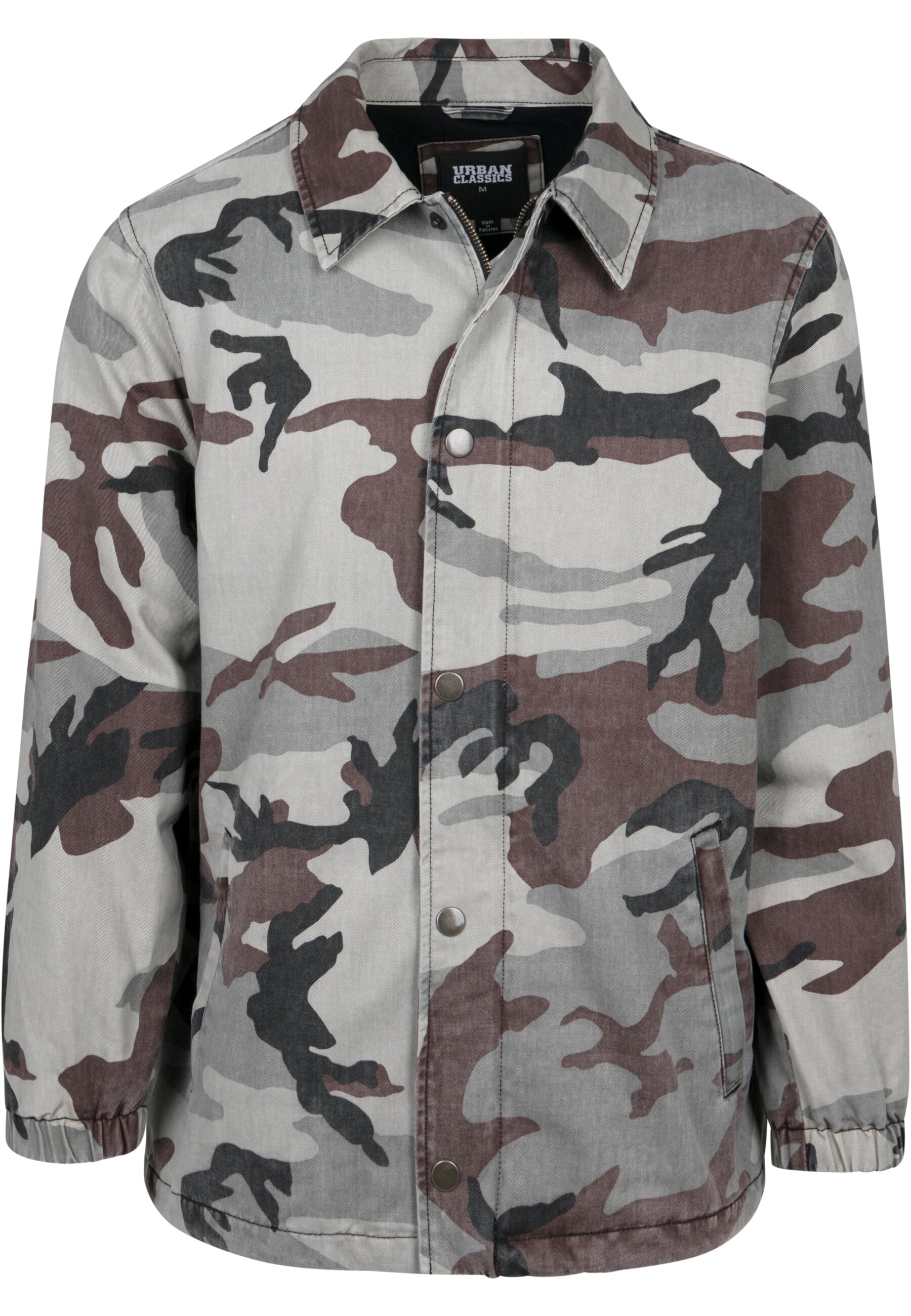 URBAN CLASSICS Allwetterjacke "Urban Classics Herren Camo Cotton Coach Jacket", (1 St.), ohne Kapuze