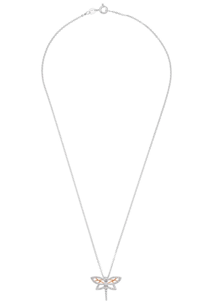 Amor Kette mit Anhänger »Big Butterfly, 2033932«, mit Zirkonia (synth.)