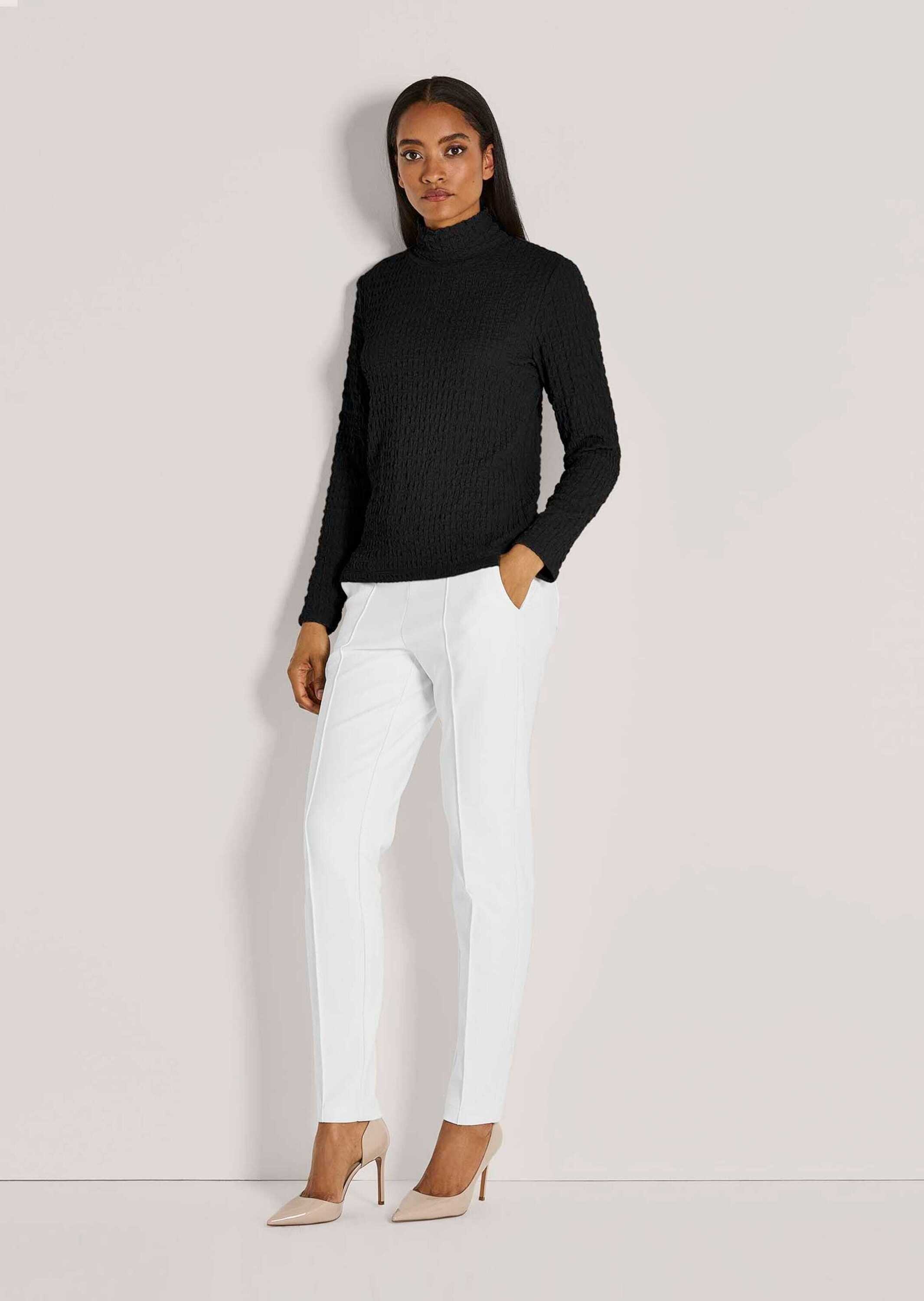 MADELEINE Langarmshirt "Jerseybluse Elegantes Oberteil mit Stehkragen" günstig online kaufen