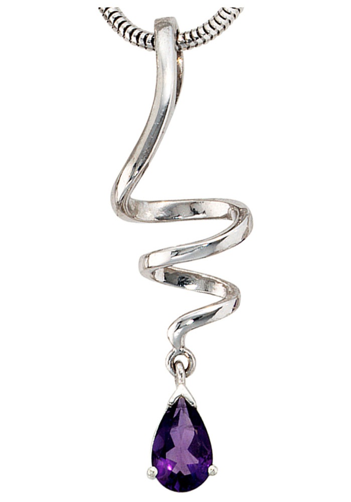 JOBO Kettenanhänger »Anhänger Tropfen«, 925 Silber mit Amethyst
